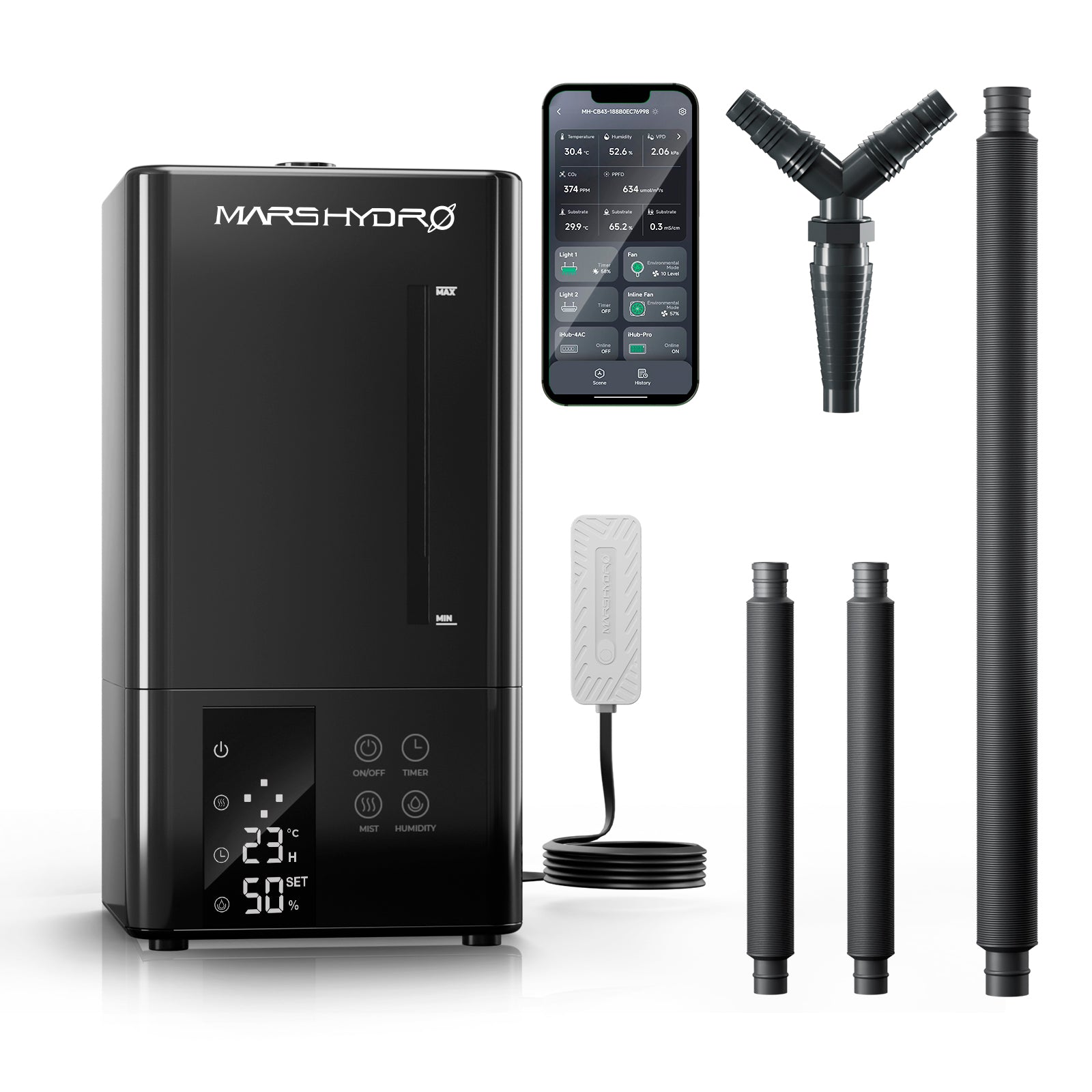 Mars Hydro Smarter Luftbefeuchter mit 4 Nebelstufen und 6 Liter Tank