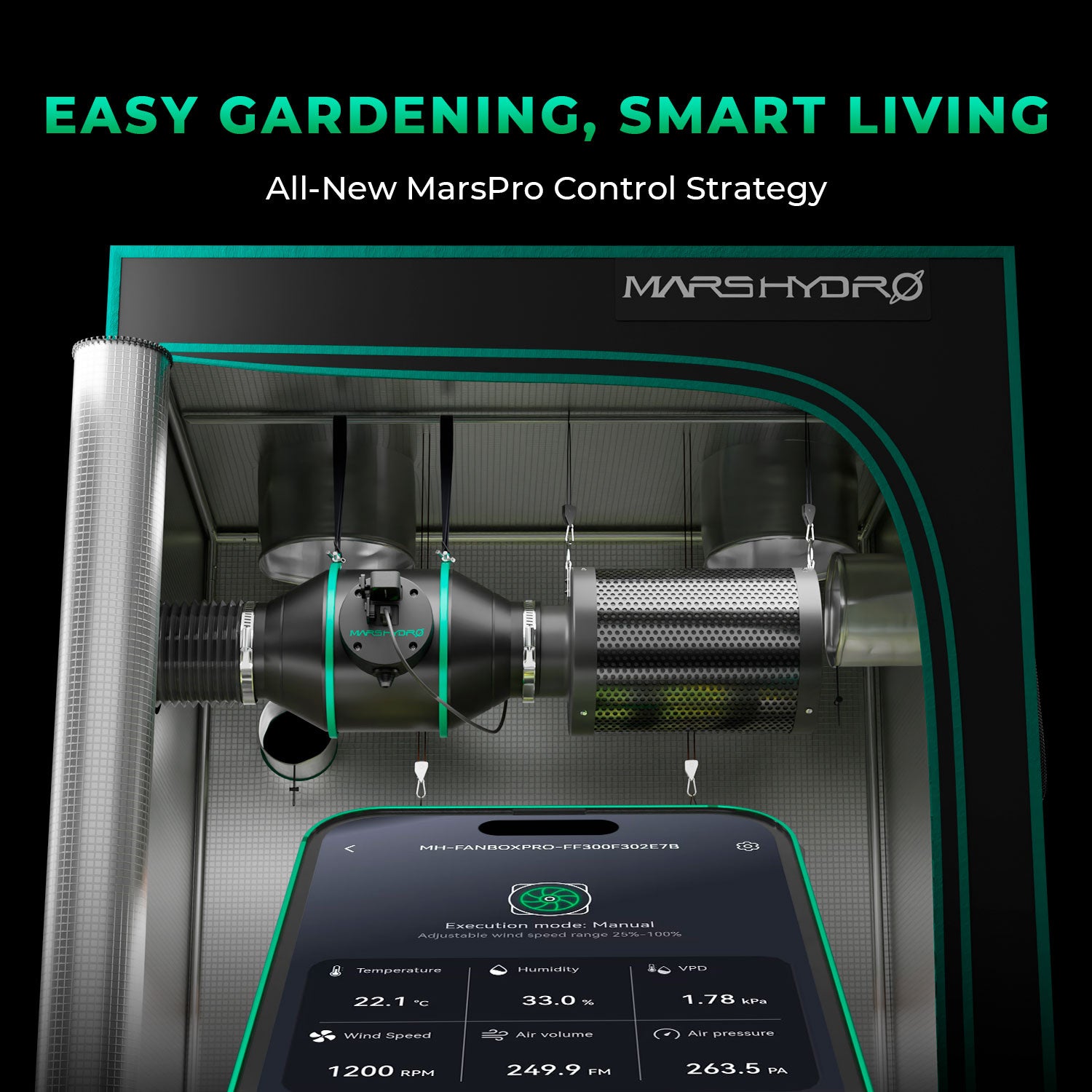 iFresh smartes Abluftset mit App-Steuerung bis 686 m³/h inkl. Schwenkventilator, Stofftöpfe und mehr Zubehör
