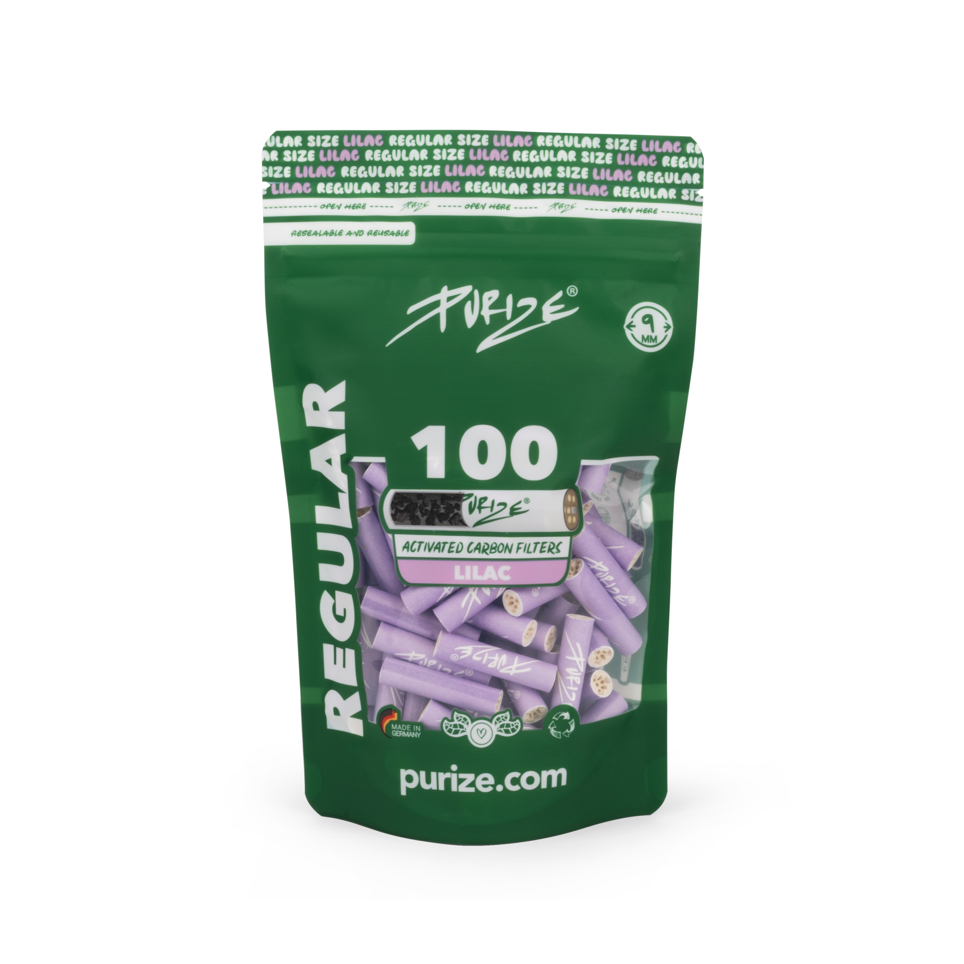 100 Stück Regular Aktivkohlefilter im Beutel Ø 9 mm