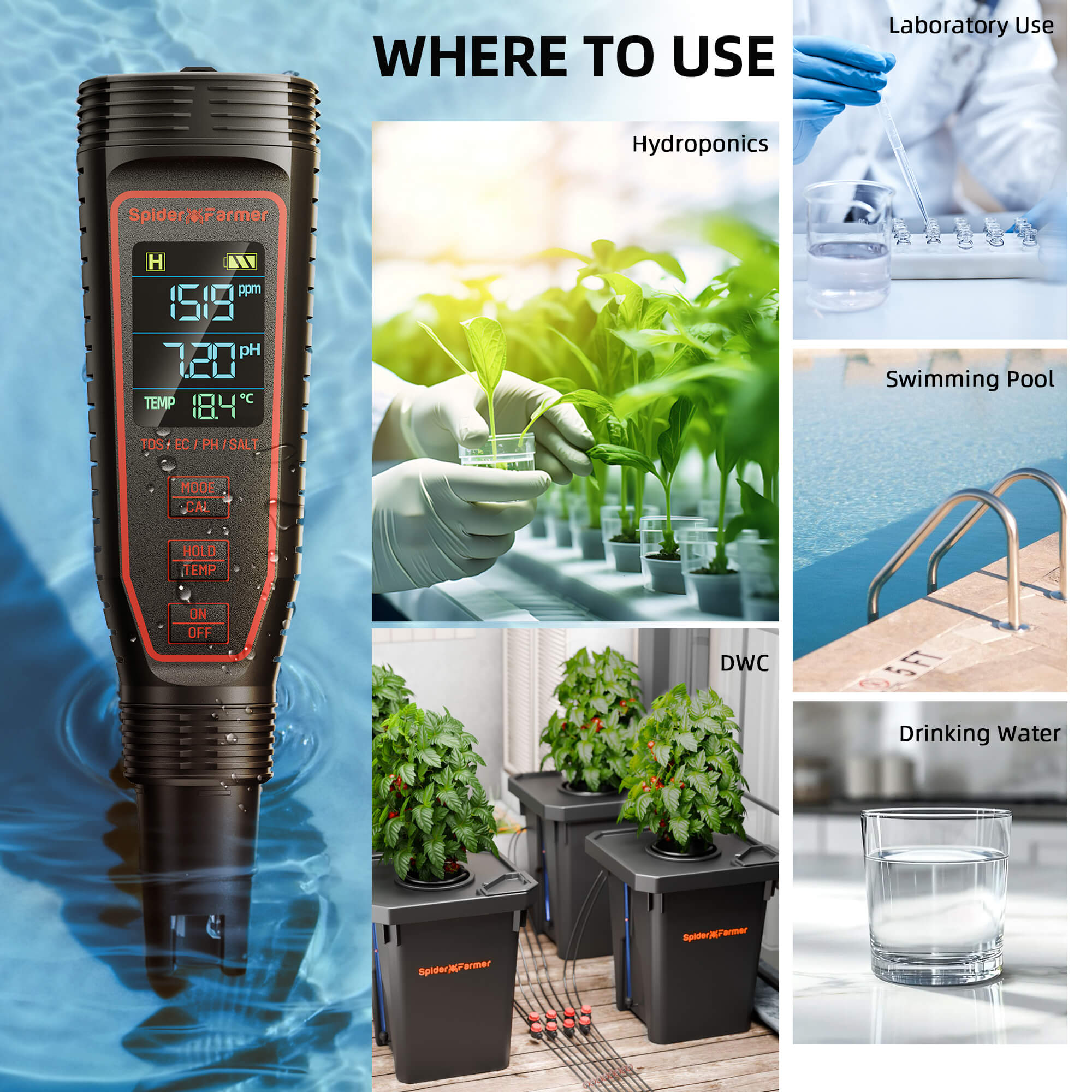 5-in-1 pH-EC Messgerät