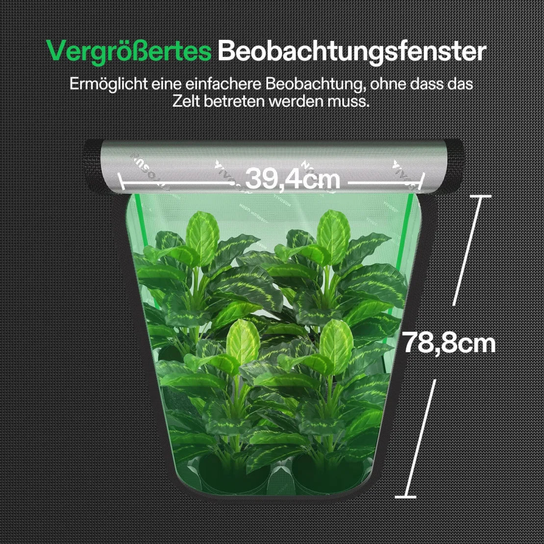 Smartes Komplettset Pro (80×80×160 cm) 150 Watt AeroLight LED und AeroZesh T4 Lüfter