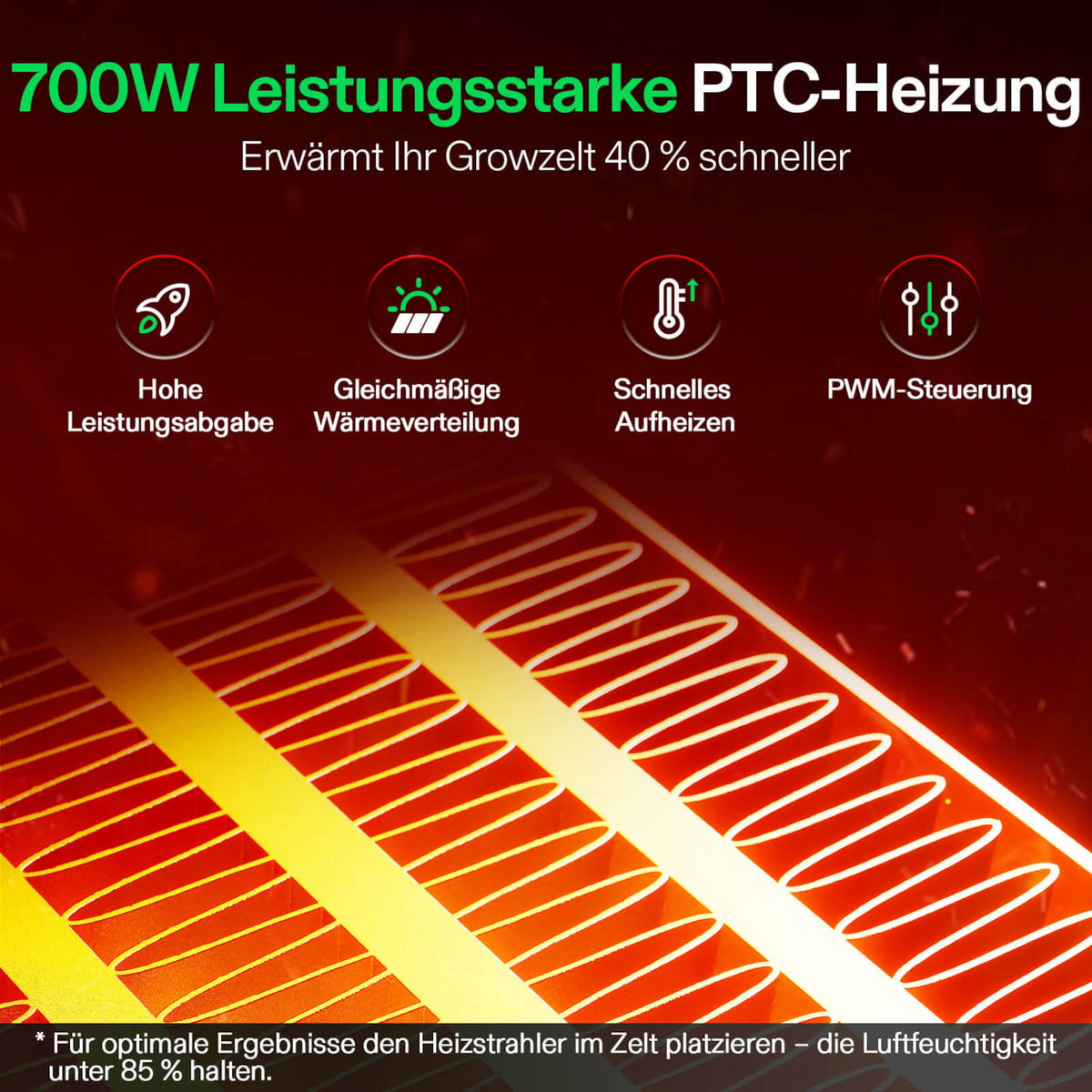 VIVOSUN AeroFlux W70 smarte Growbox-Heizung 700 Watt mit VPD-Steuerung – Galerie 3