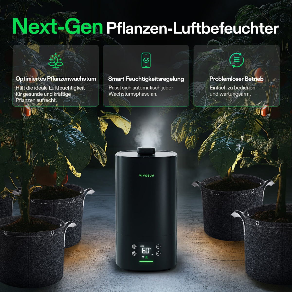 VIVOSUN AeroStream H05 smarter Luftbefeuchter mit 5 Liter Tank – Galerie 2