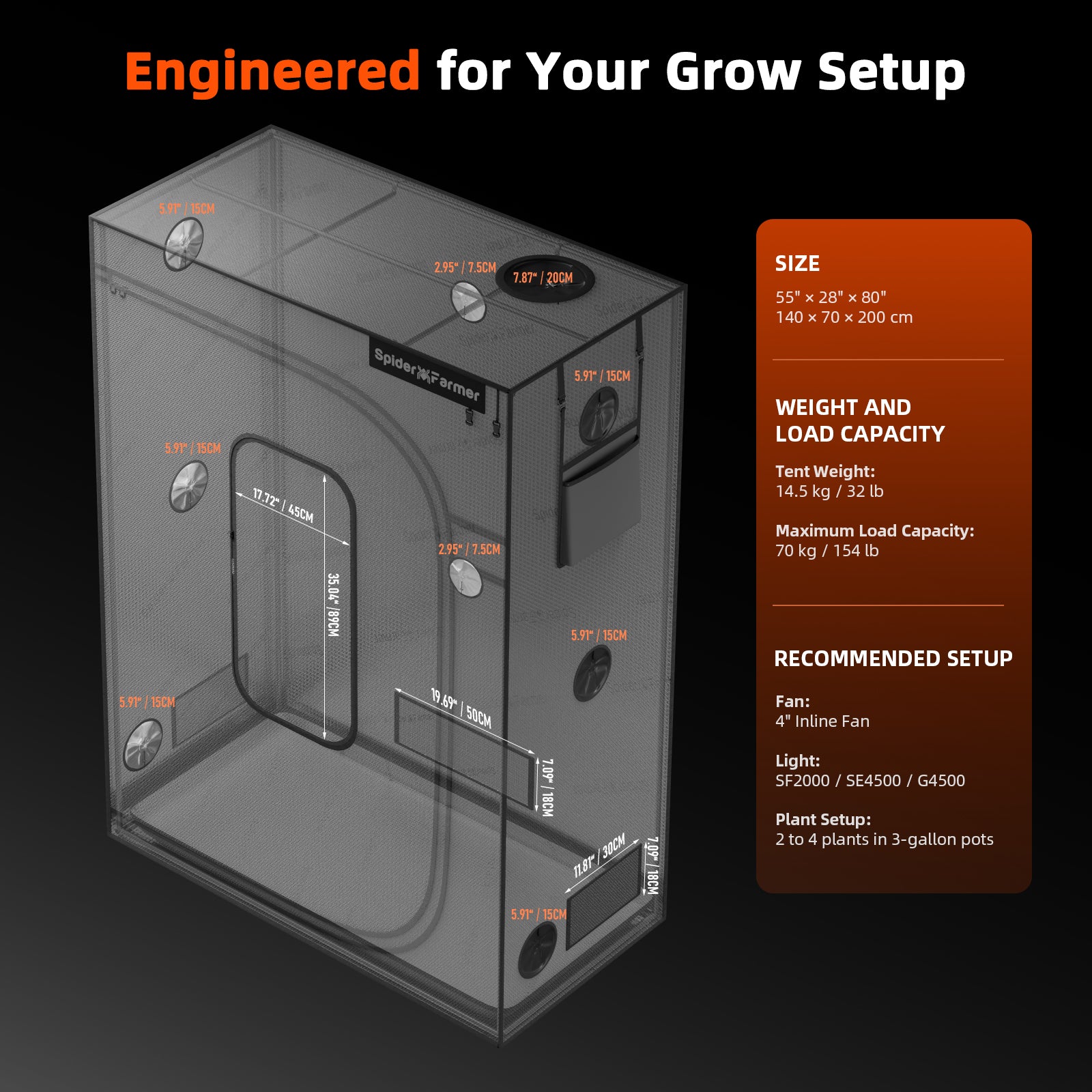 Master Series Growbox (140x70x200 cm)