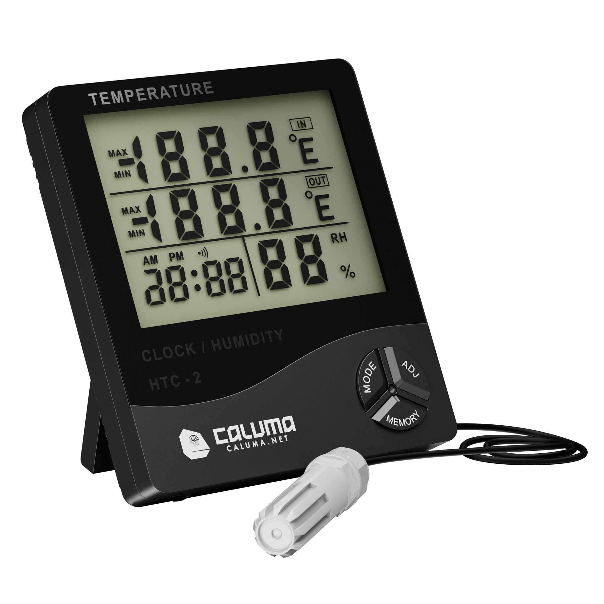 Thermo-Hygrometer mit Uhr und externer Sonde