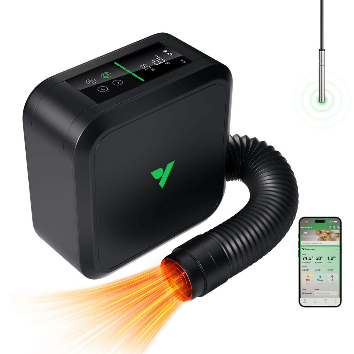 VIVOSUN AeroFlux W70 smarte Growbox-Heizung 700 Watt mit VPD-Steuerung – Galerie 1