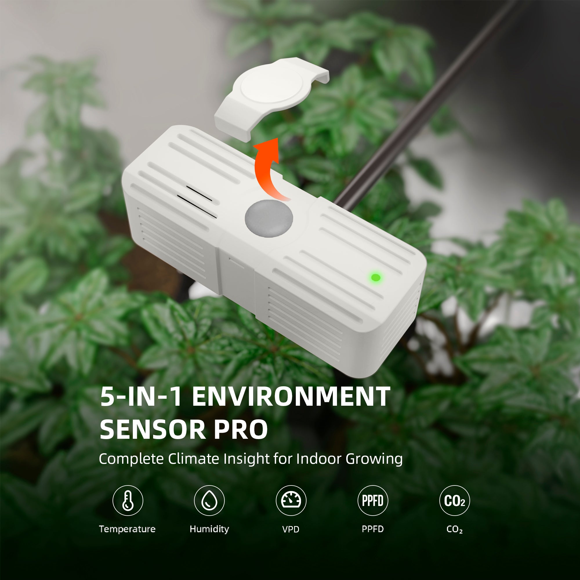 5-in-1 Sensor für Temperatur, RLF, CO₂ VPD und PPFD