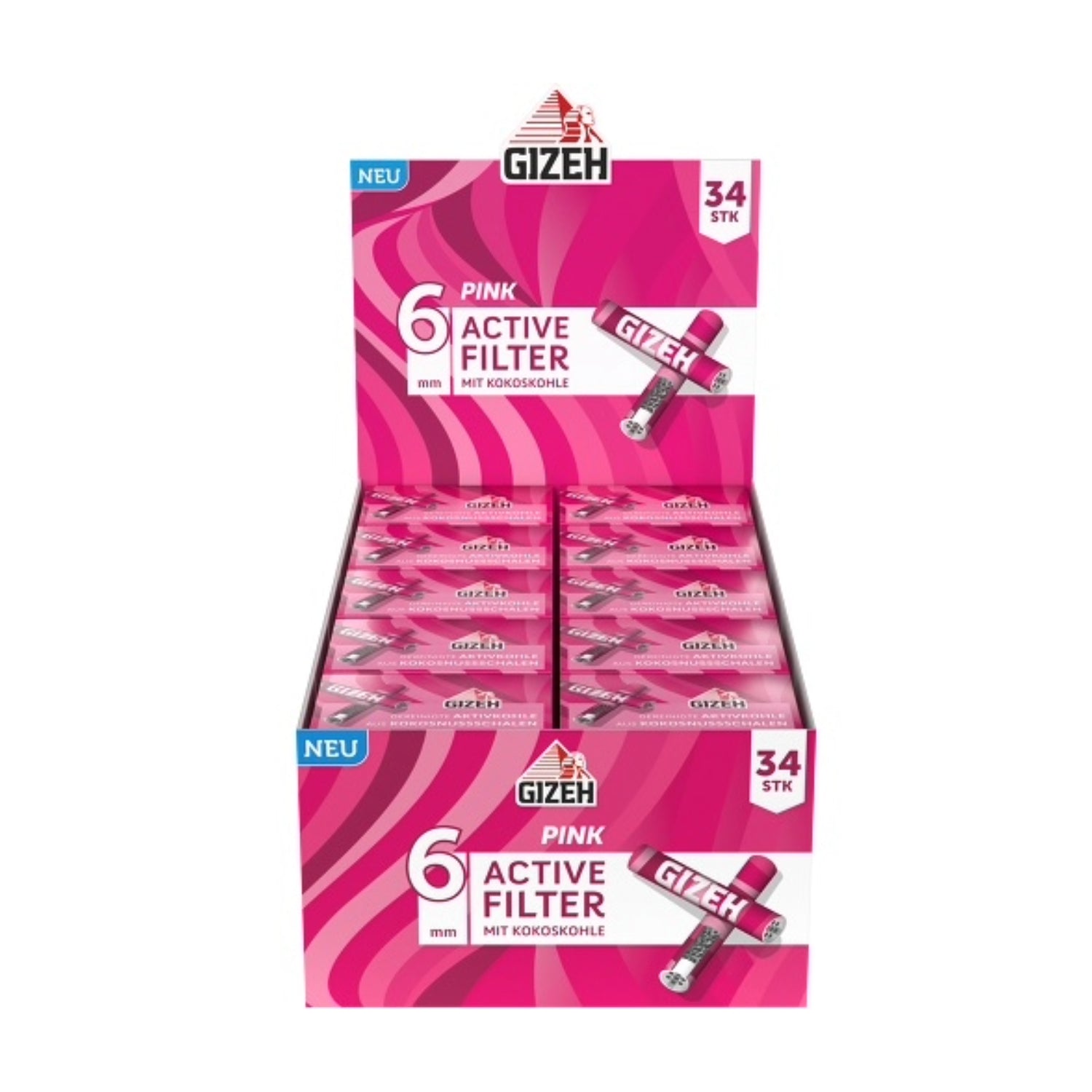 Active Filter Slim Aktivkohlefilter Pink Ø 6 mm
