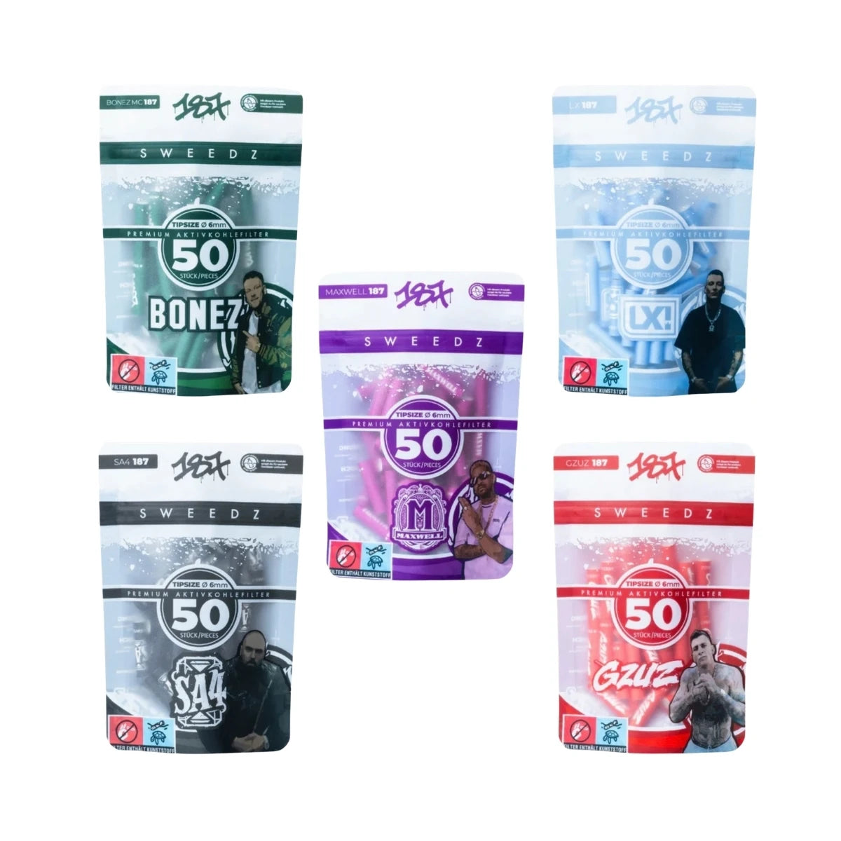 50 Stück Aktivkohlefilter 6mm 187 Edition