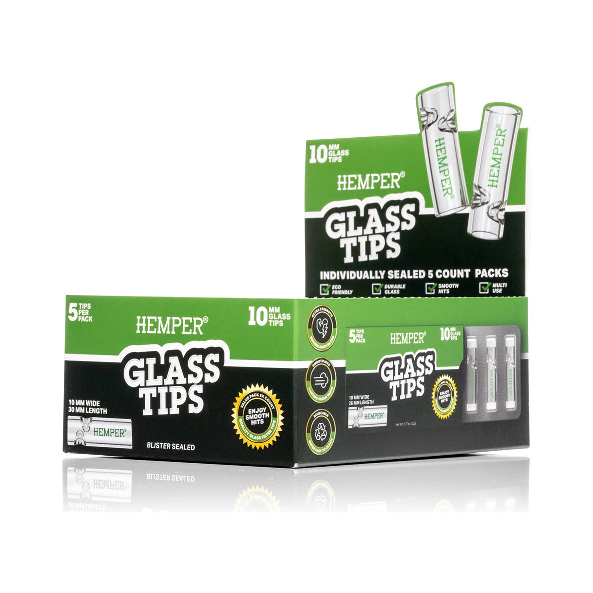 Hemper Glasfilter Tips – 5 Stück | 6–10 mm – Hemper Glass Filter Tips 5pcs 10mm Produktansicht 5