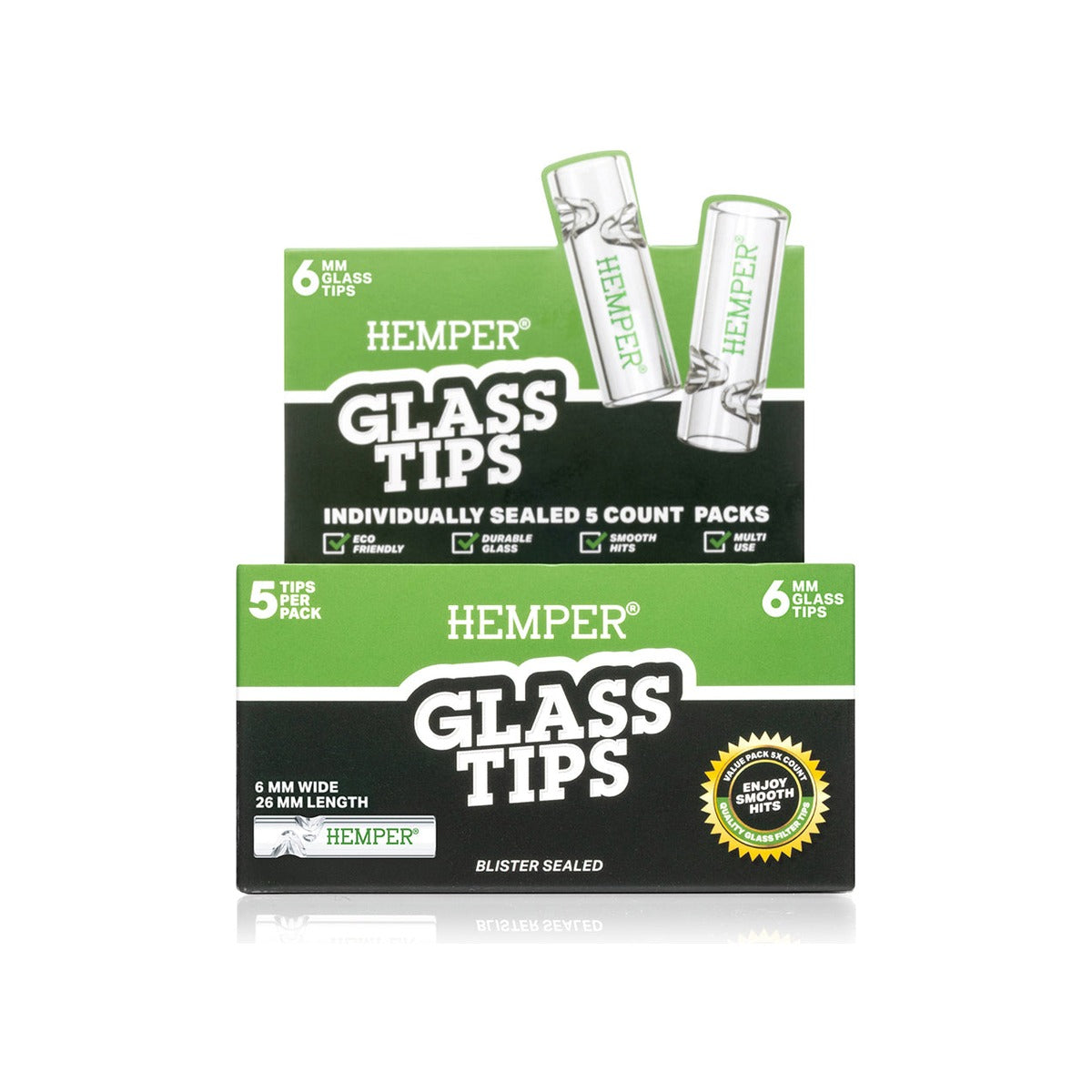 Hemper Glasfilter Tips – 5 Stück | 6–10 mm – Hemper Glass Filter Tips 5pcs 6mm Produktansicht 2