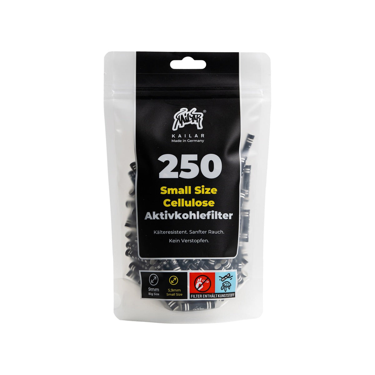 Kailar Soft Aktivkohlefilter Ø 6 mm – Black (Pack of 250) Hauptansicht
