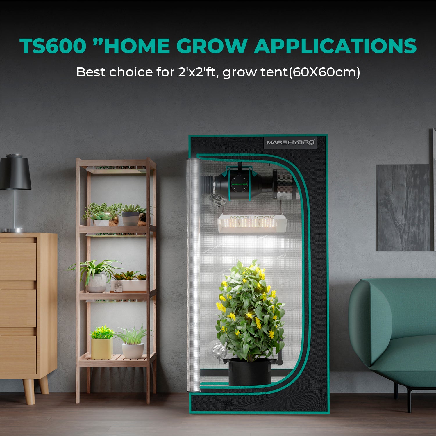 Komplettset (60x60x140 cm) 100 Watt TS 600 LED