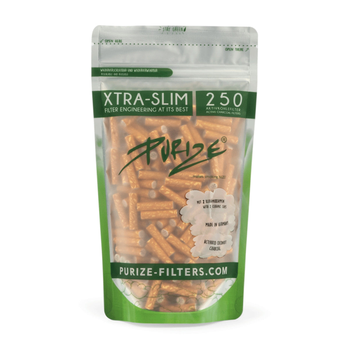 250 Stück XTRA Slim Aktivkohlefilter im Beutel Ø 5,9 mm