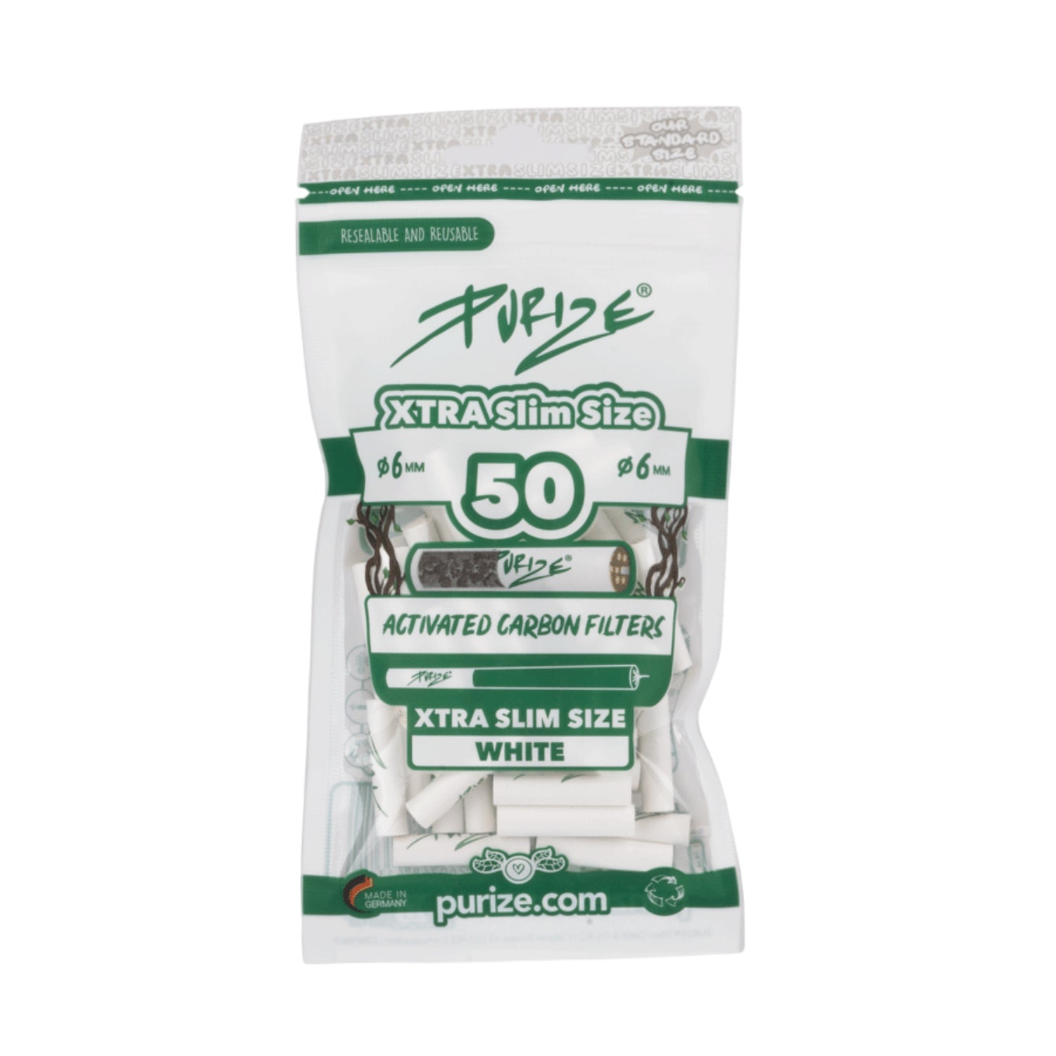 50 Stück XTRA Slim Aktivkohlefilter im Beutel Ø 5,9 mm