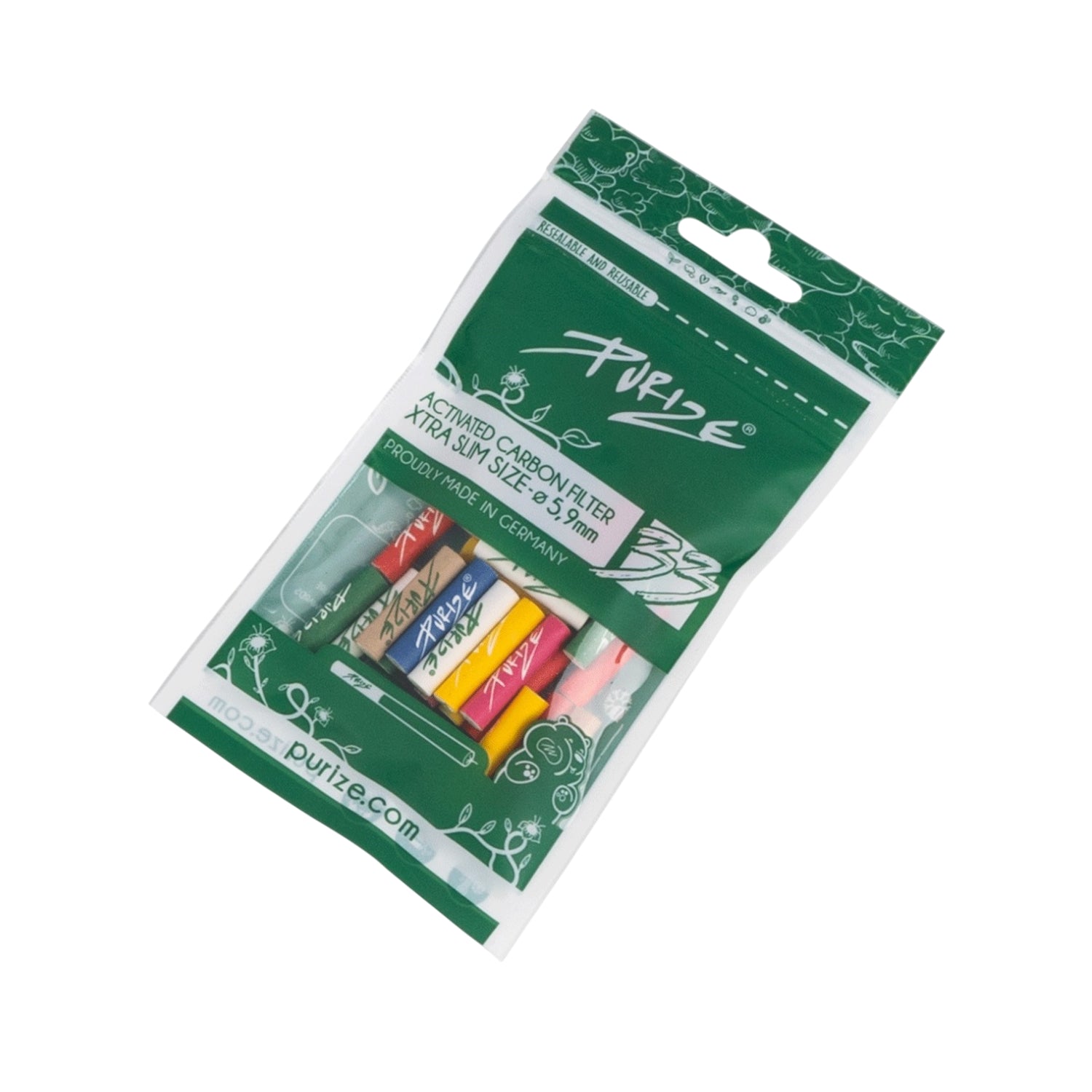 33 Stück XTRA Slim Aktivkohlefilter Regenbogen im Beutel Ø 5,9 mm