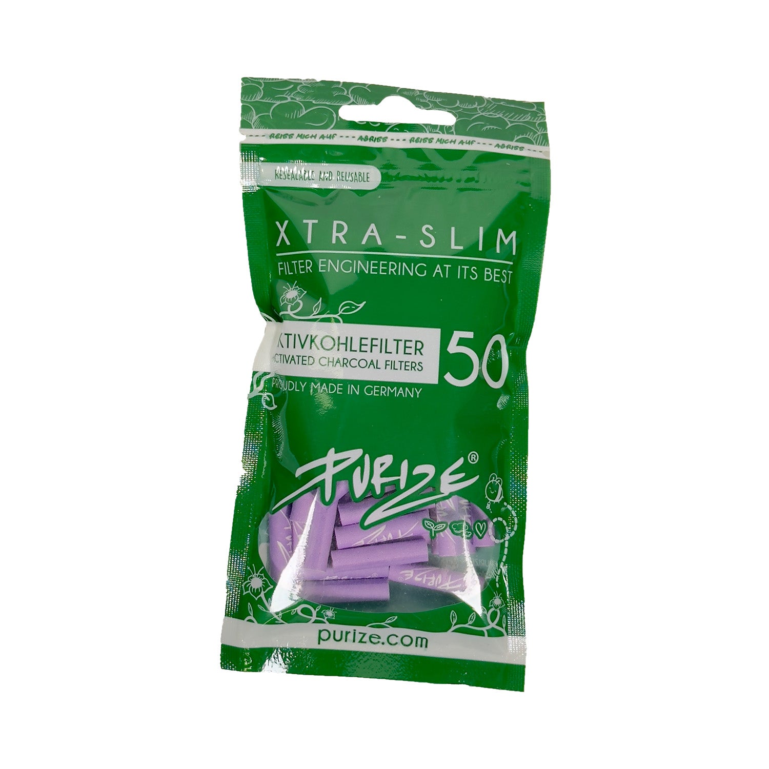 50 Stück XTRA Slim Aktivkohlefilter im Beutel Ø 5,9 mm