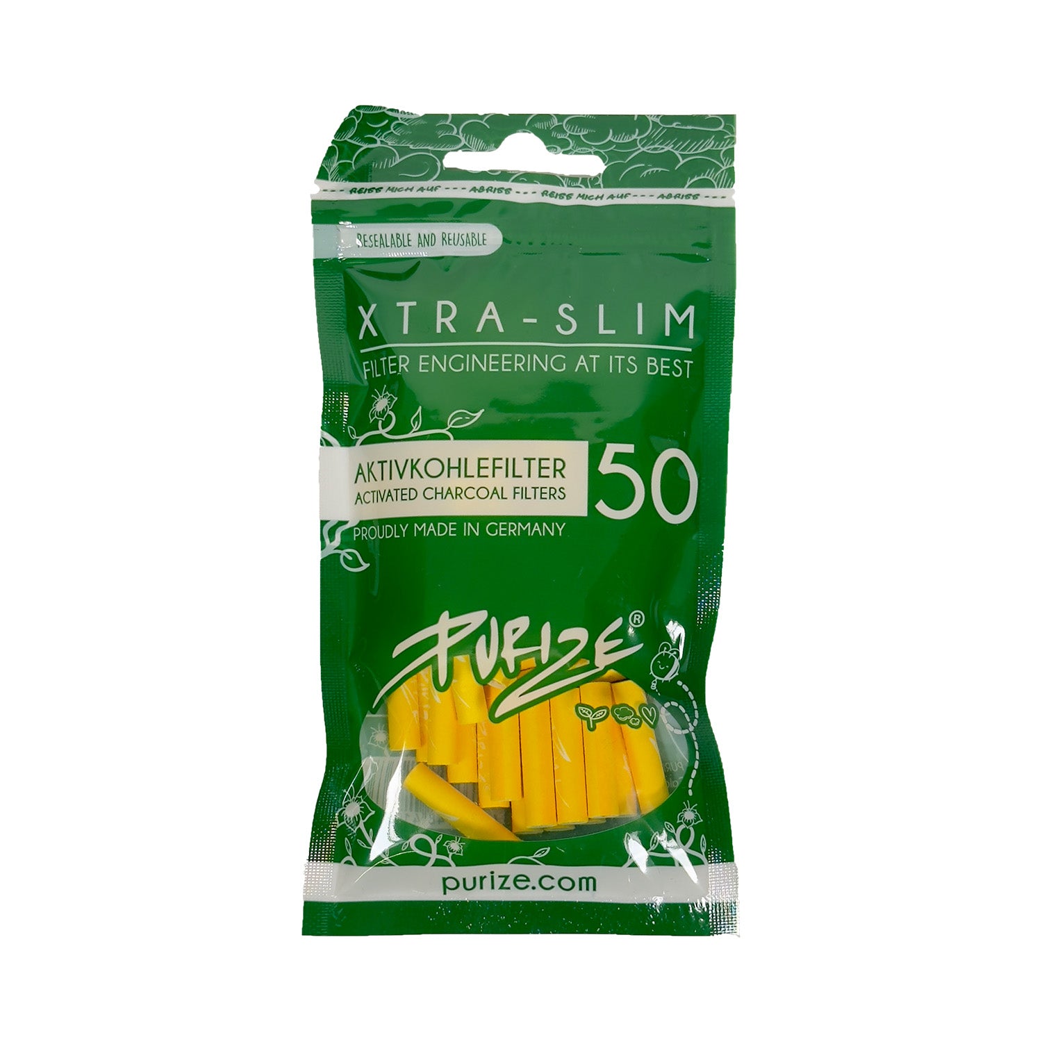 50 Stück XTRA Slim Aktivkohlefilter im Beutel Ø 5,9 mm