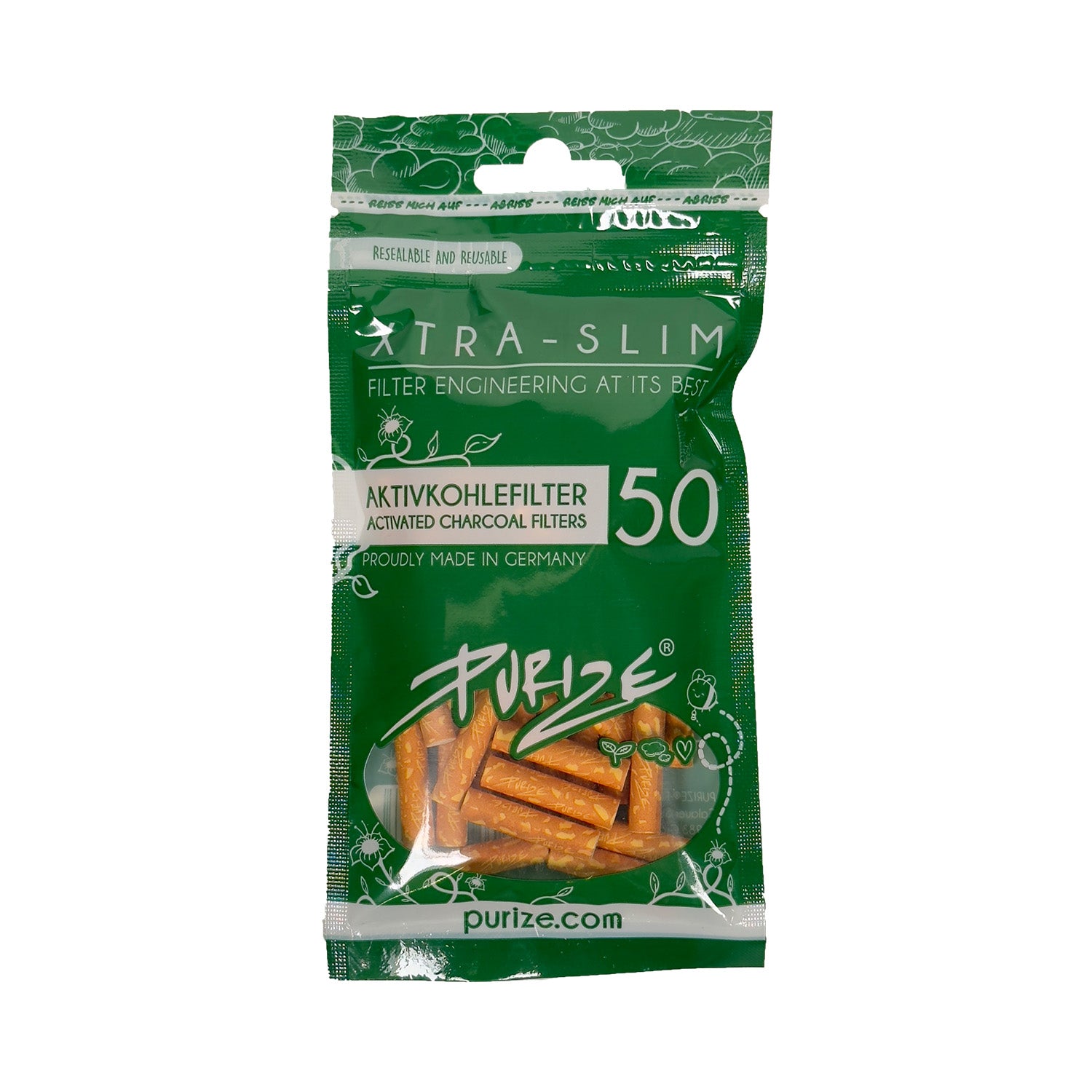 50 Stück XTRA Slim Aktivkohlefilter im Beutel Ø 5,9 mm