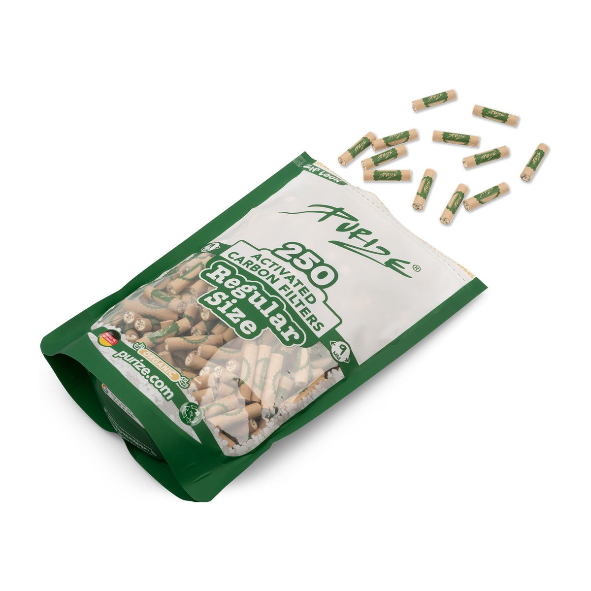 250 Stück Regular Aktivkohlefilter im Beutel Ø 9 mm – Organic Produktansicht 2