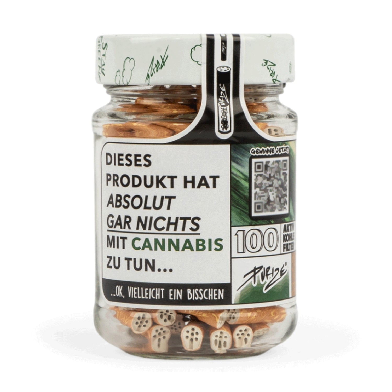 100 Stück XTRA Slim Aktivkohlefilter im Glas Ø 5,9 mm