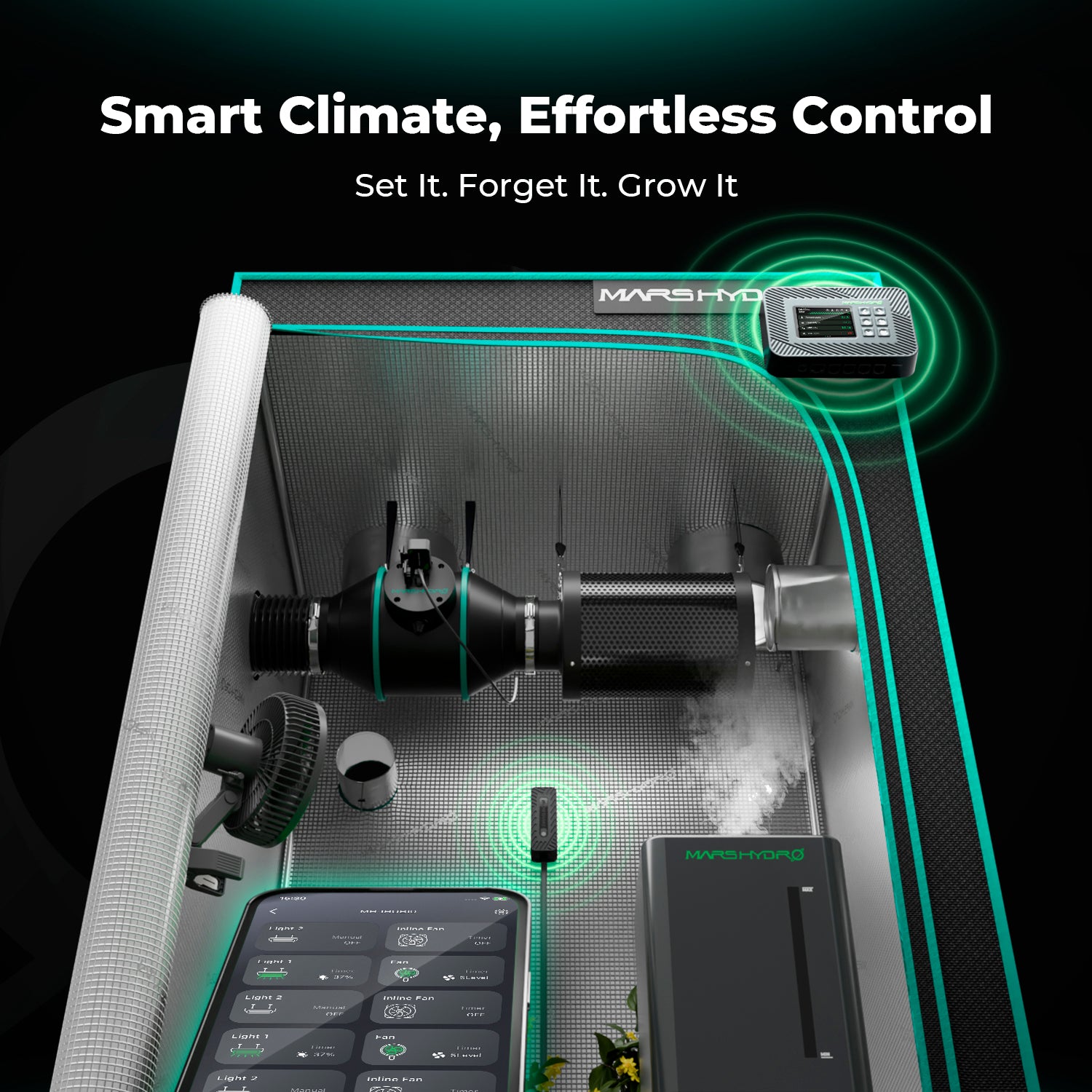 iControl Smart Controller mit Temperatur-, Feuchtigkeits- und Lichtsensor