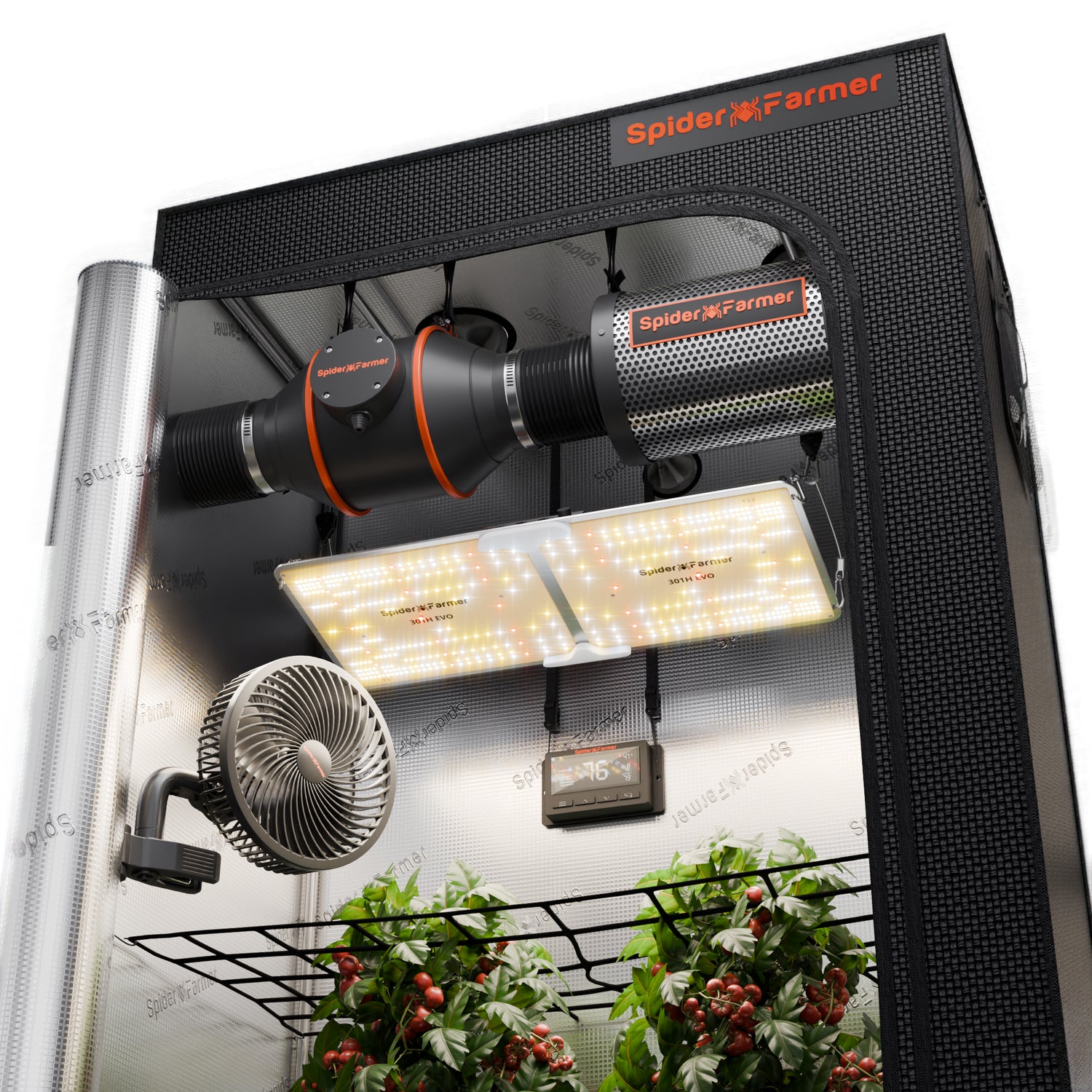 Komplettset (120x60x180 cm) 200 Watt SF2000 LED mit Klimasteuerung