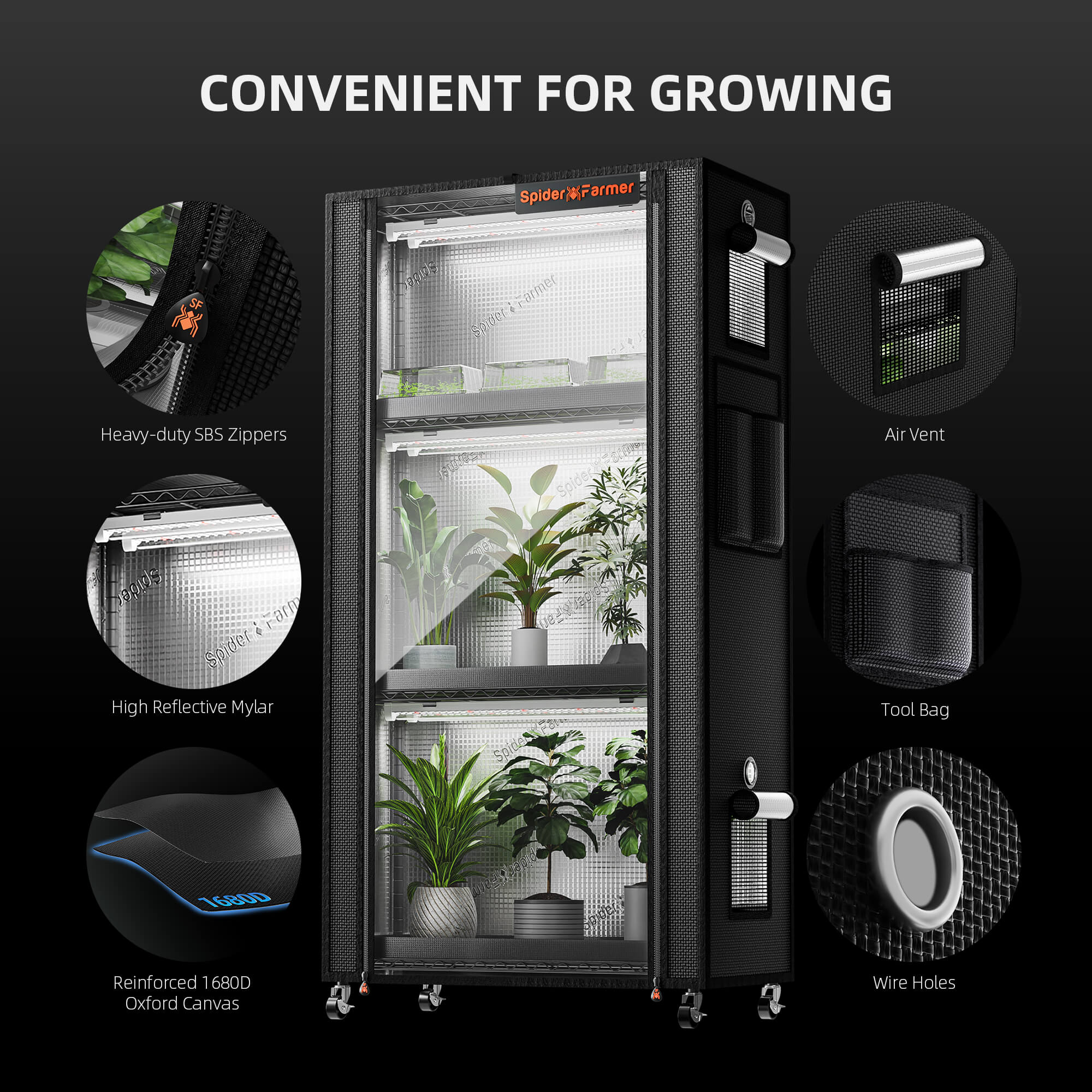 Anzucht/Stecklinge Komplettset (70x35x150 cm) 108 Watt LED