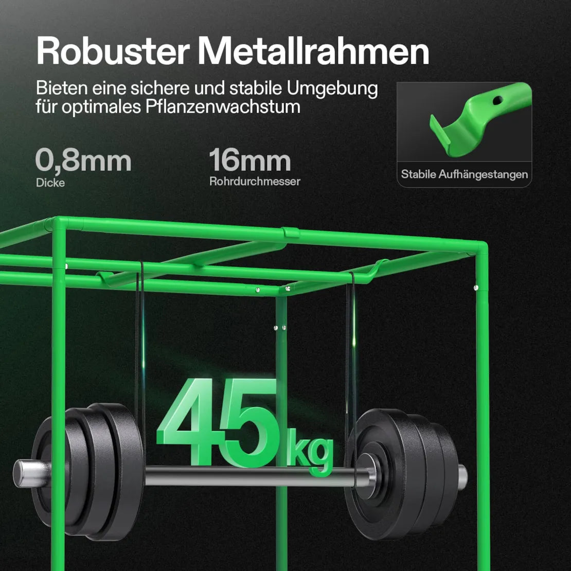 Smartes Komplettset (90×50×160 cm) 100 Watt AeroLight LED und AeroZesh T4 Lüfter