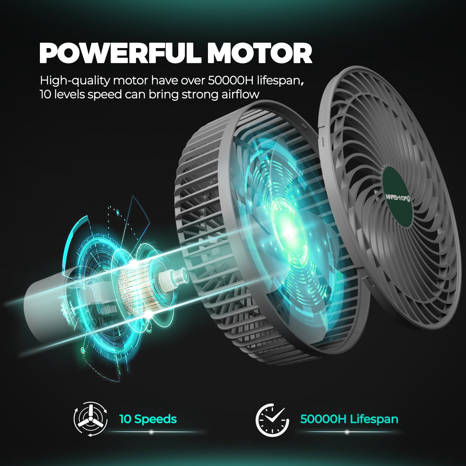 Smarter Schwenkventilator mit Stangenclip Ø 15 cm 9 Watt