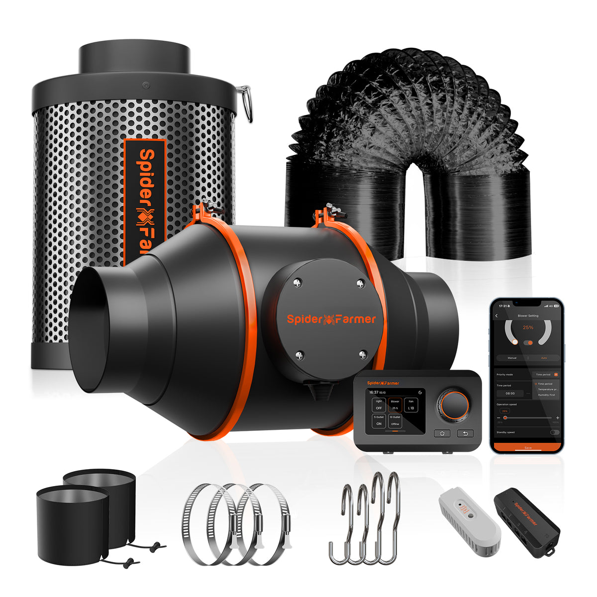 Spider Farmer G4500 Komplettset – Abluftset mit GGS-Controller