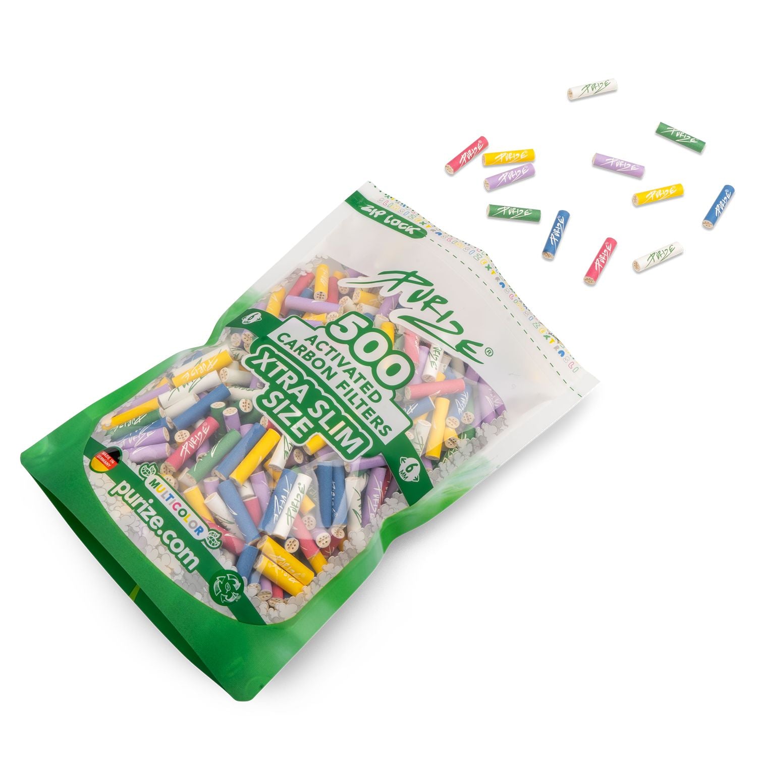 500 Stück XTRA Slim Aktivkohlefilter im Beutel Ø 6 mm