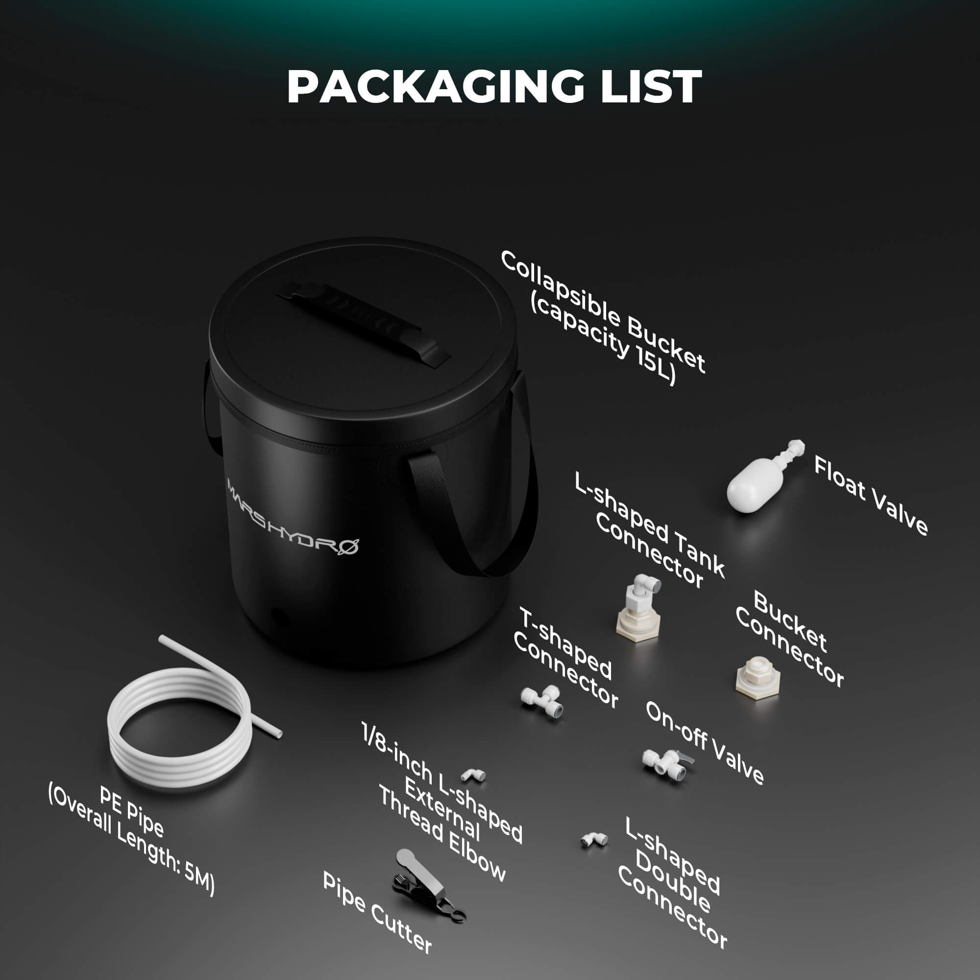 Automatisches Nachfüllsystem für Luftbefeuchter & Hydroponik mit 15 L Tank