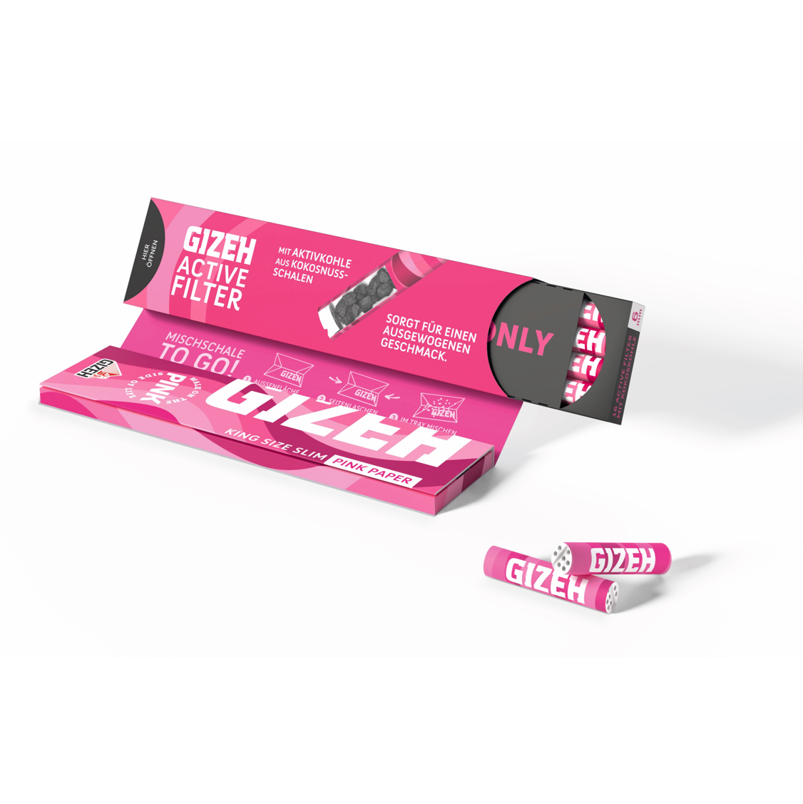 Gizeh Pink Kombipack geöffnet