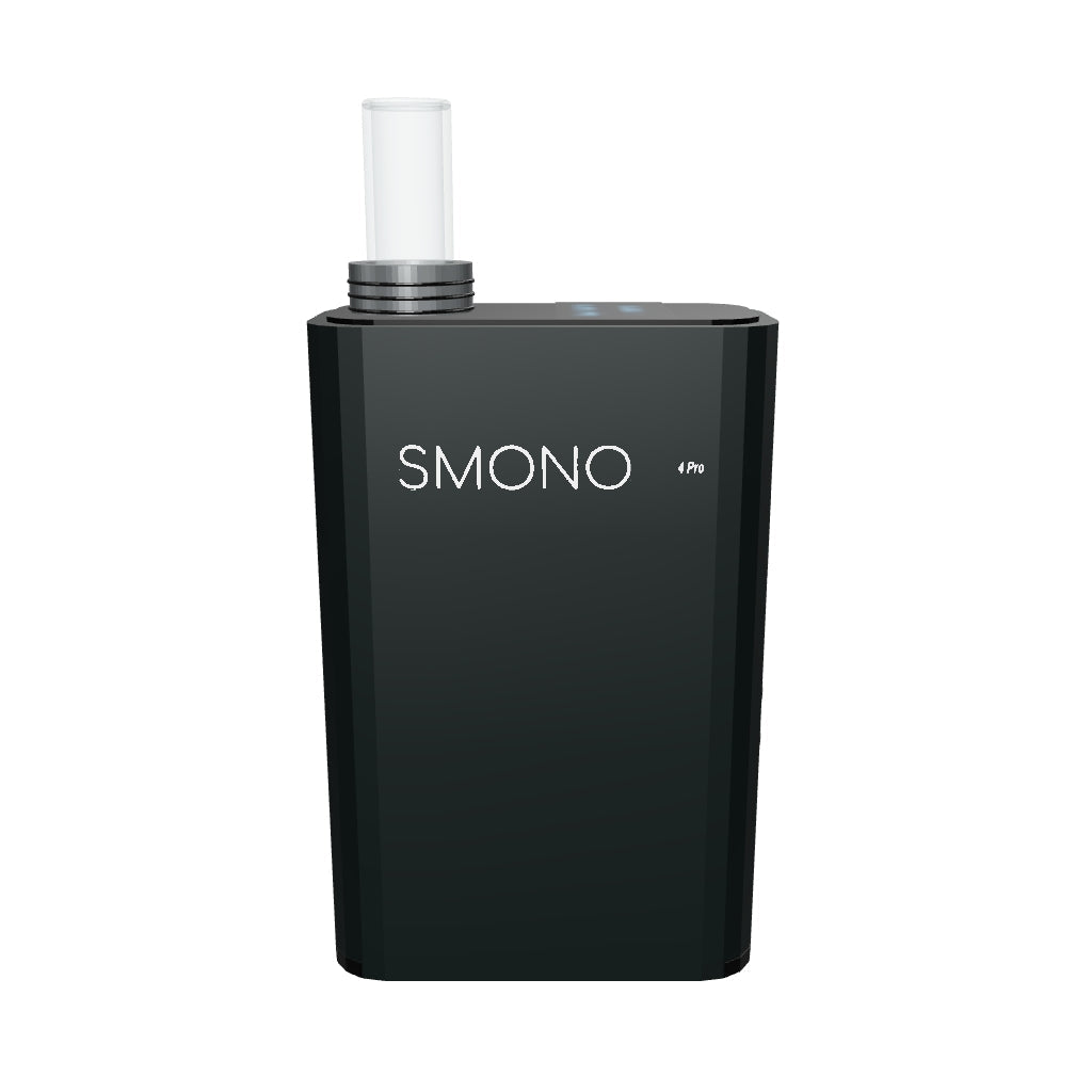 Smono 4 Pro Schwarz – 3D-Modell mit Glasmundstück; Ladebuchse nicht dargestellt