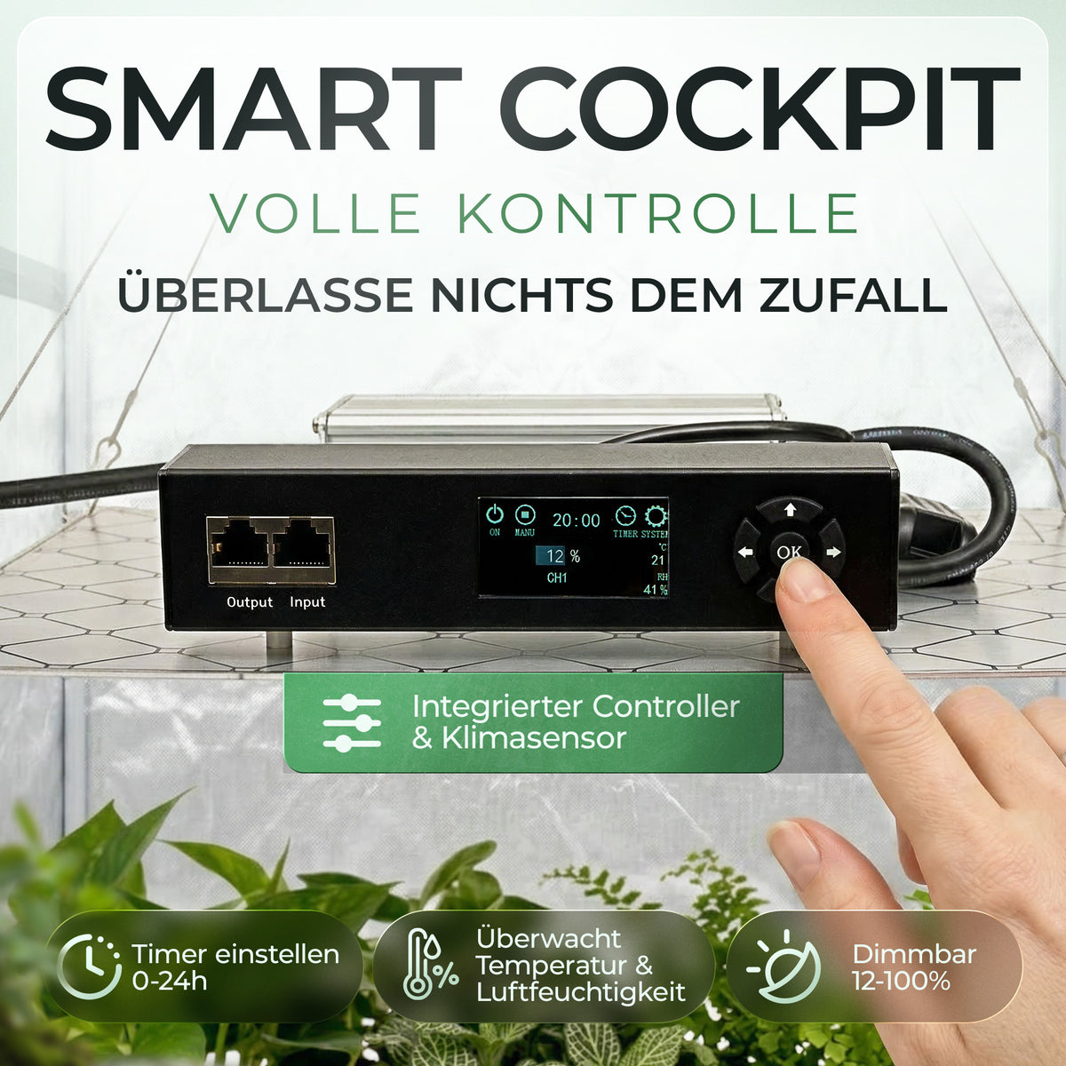 Rogue Grower Smart LED 100 Watt Smart Cockpit mit Timer und Dimmung