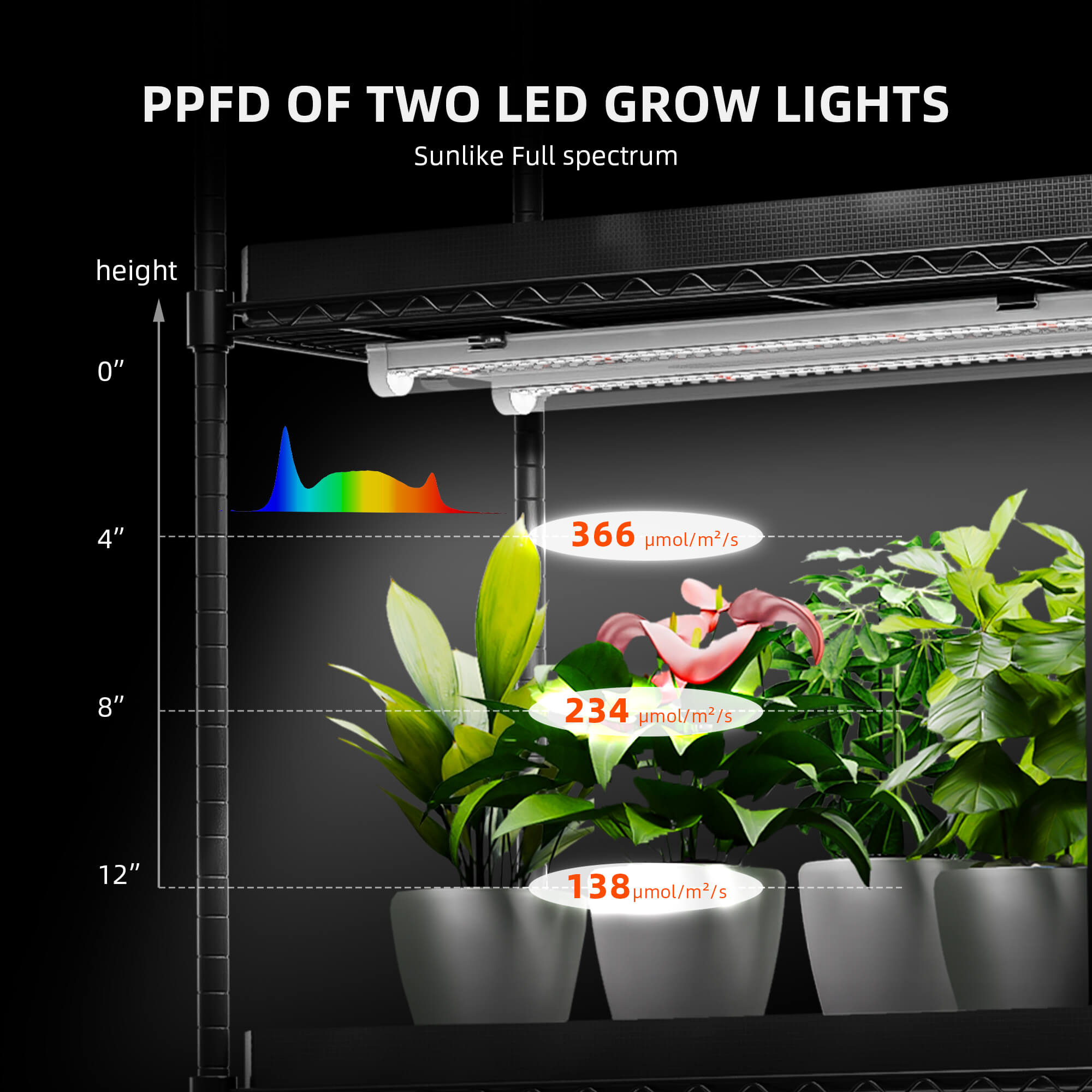 Anzucht/Stecklinge Komplettset (40x30x120 cm) 54 Watt LED