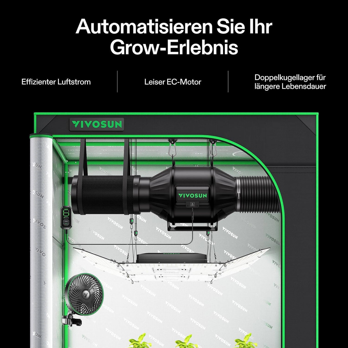 VIVOSUN AeroZesh T4 Rohrventilator 10 cm mit E12 – Galerie 2