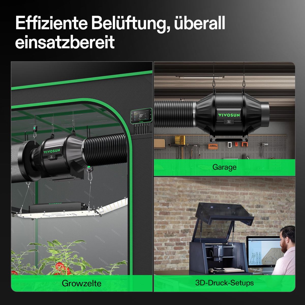 VIVOSUN AeroZesh T4 Smart Abluftset Pro 10 cm mit GrowHub E42A+ – Galerie 2