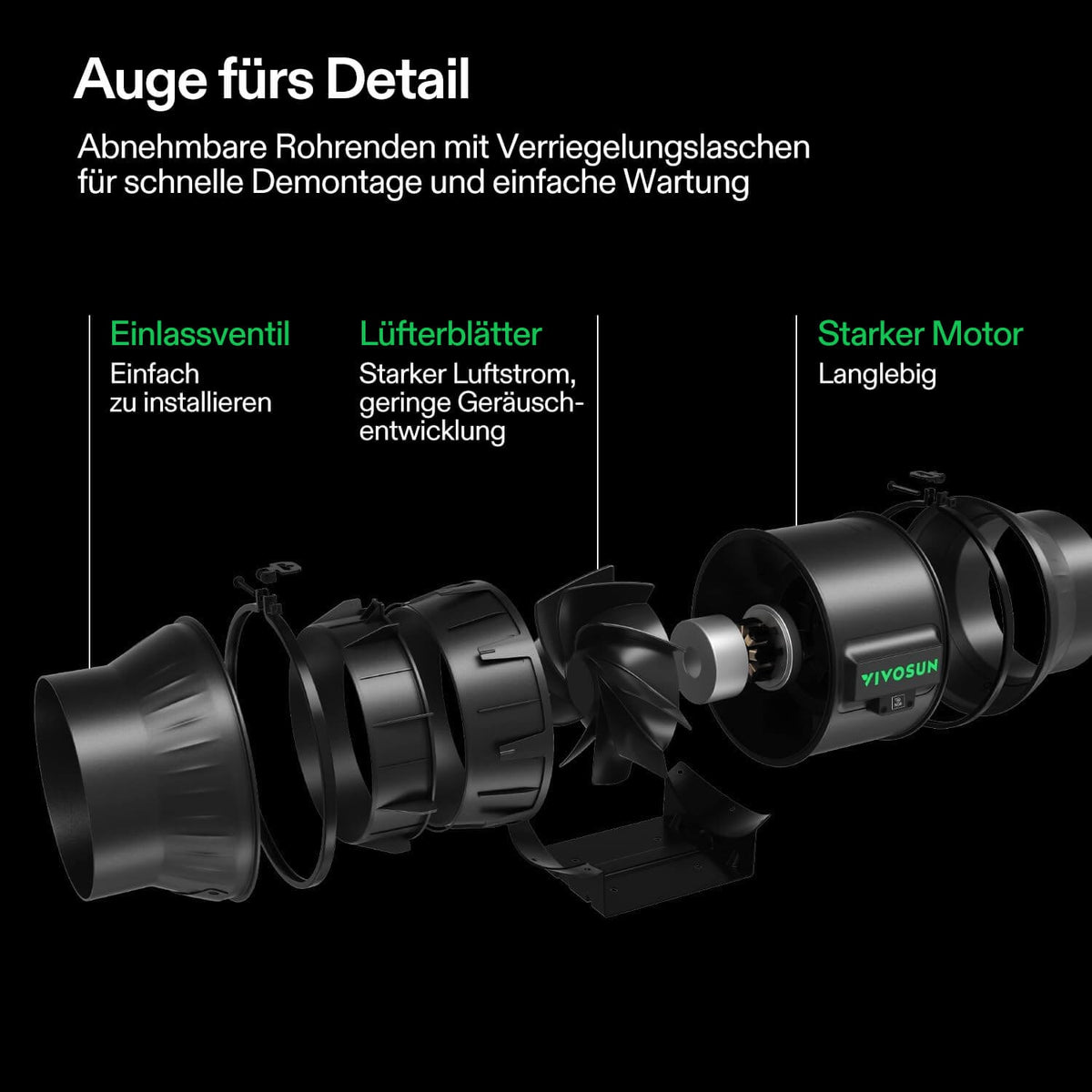 VIVOSUN AeroZesh T6 Rohrventilator 15 cm mit E12 – Galerie 4