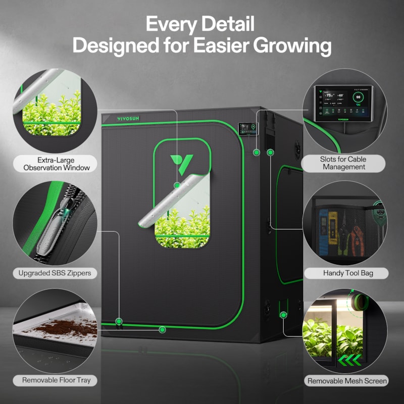 VIVOSUN P558 Growbox 150×150×200 cm – Galerie 6