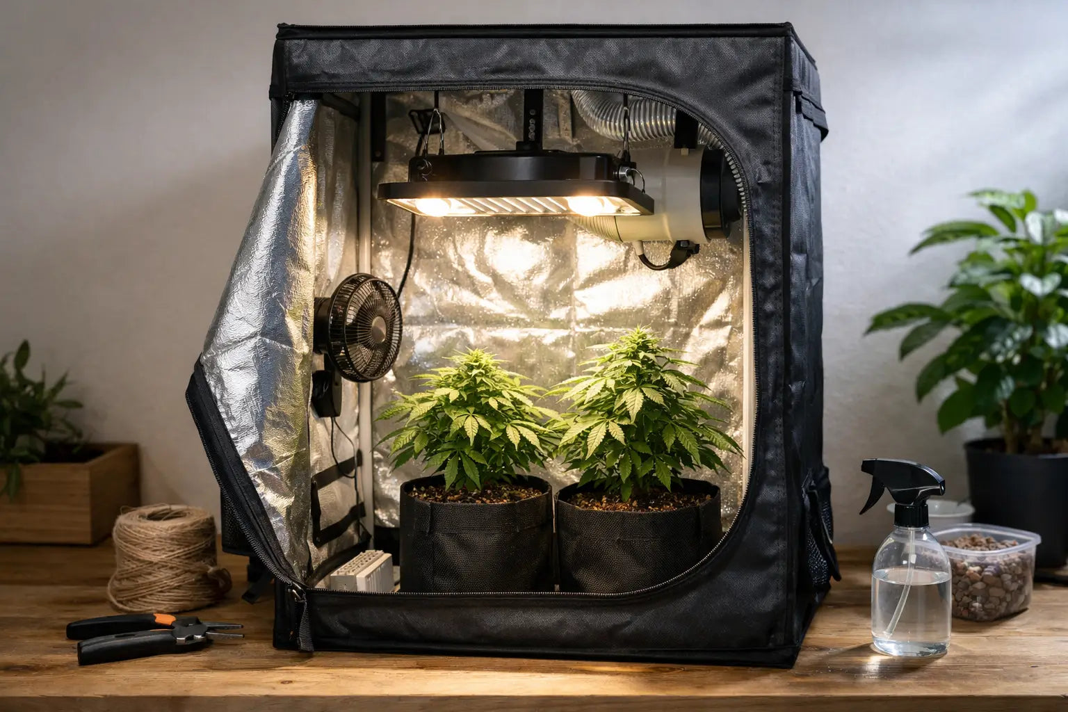 60x60 Grow Setup Beispiel für kleine Flächen
