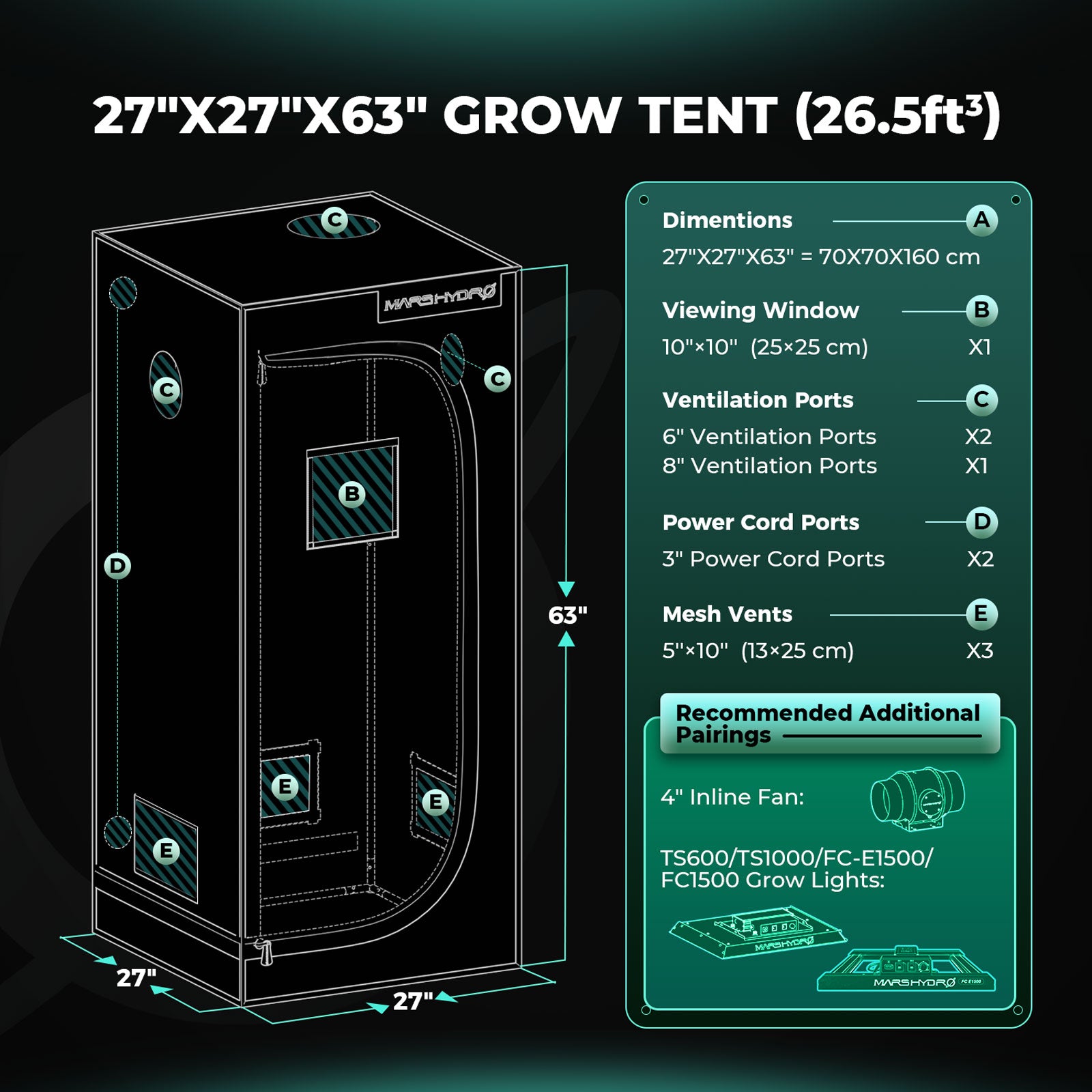 Growbox (70x70x160 cm)