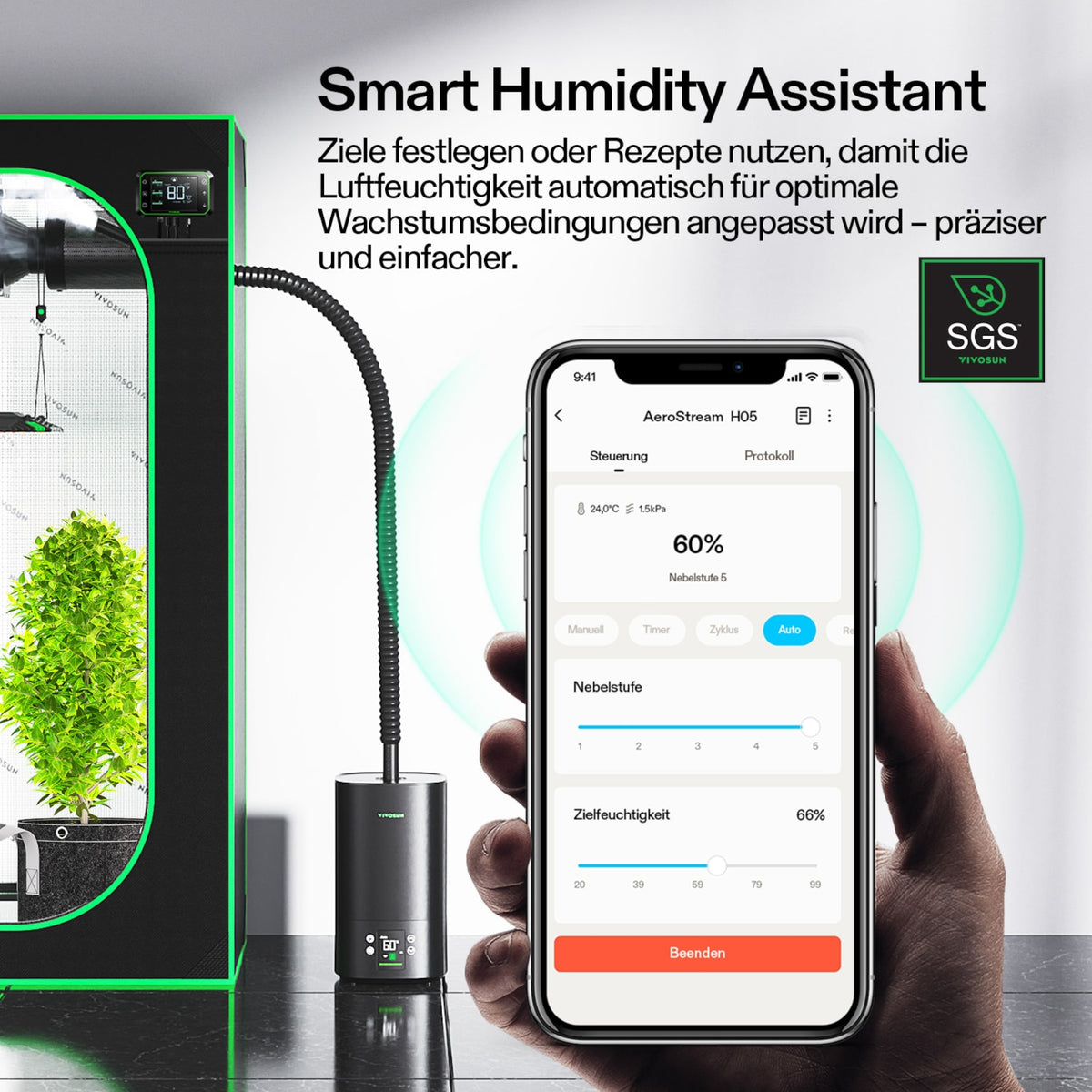 VIVOSUN AeroStream H05 smarter Luftbefeuchter mit 5 Liter Tank – Galerie 4