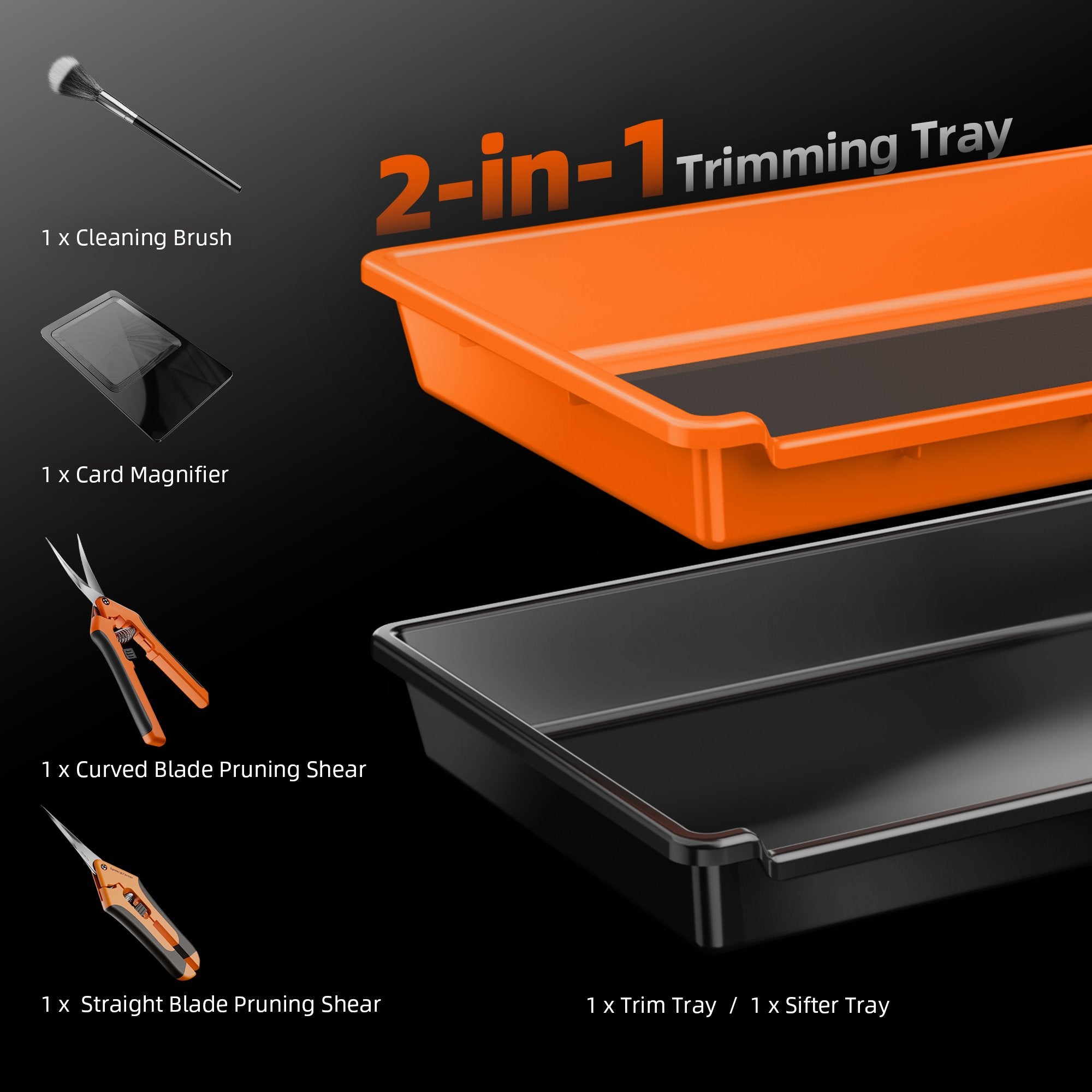 2-in-1 Trim-Tablett-Starterset mit Tablett und Sieb