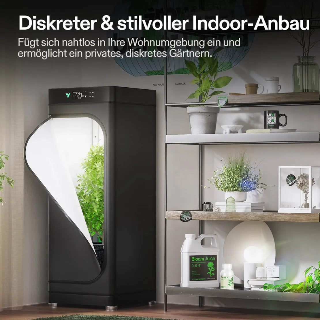VGrow Smartes All-in-One Komplettset (45×45×122 cm) 100 Watt