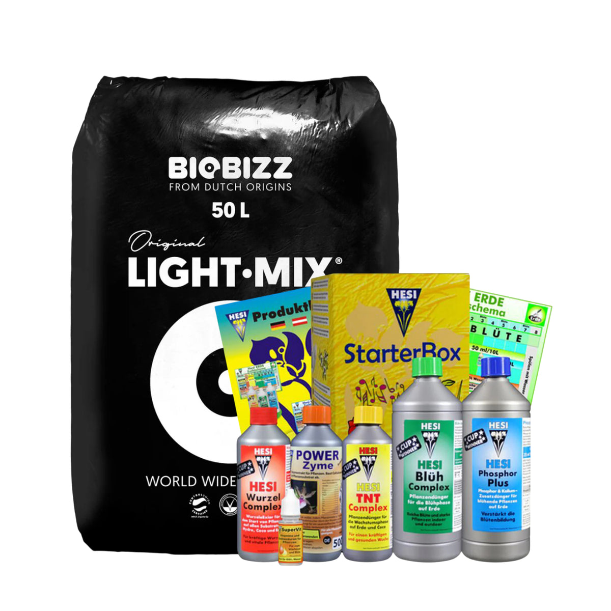 BioBizz Light-Mix 50 L + Hesi Starterbox Erde – Perfekte Kombination für  Erde-Grows