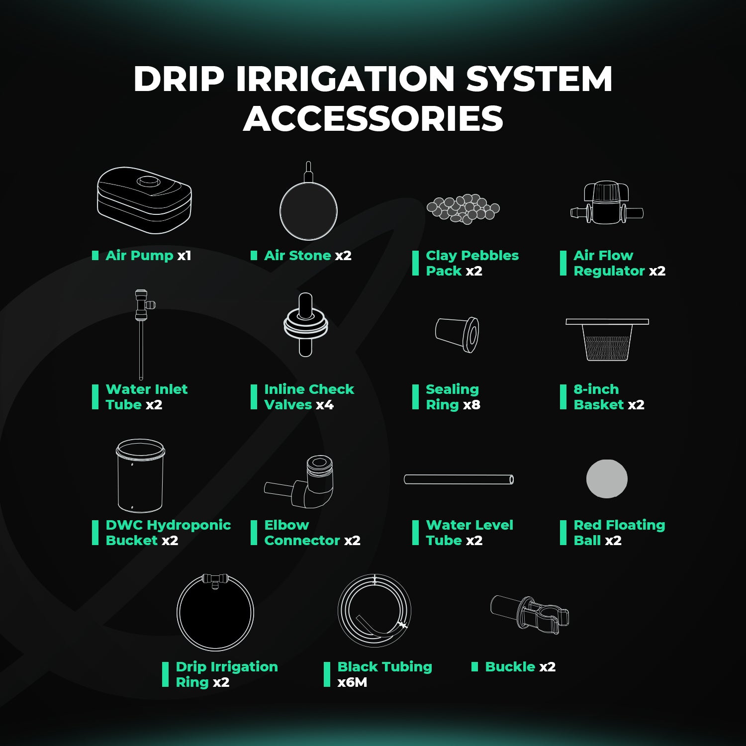 Tiefwasserkultur (DWC) Hydroponik-System mit 2 Töpfen