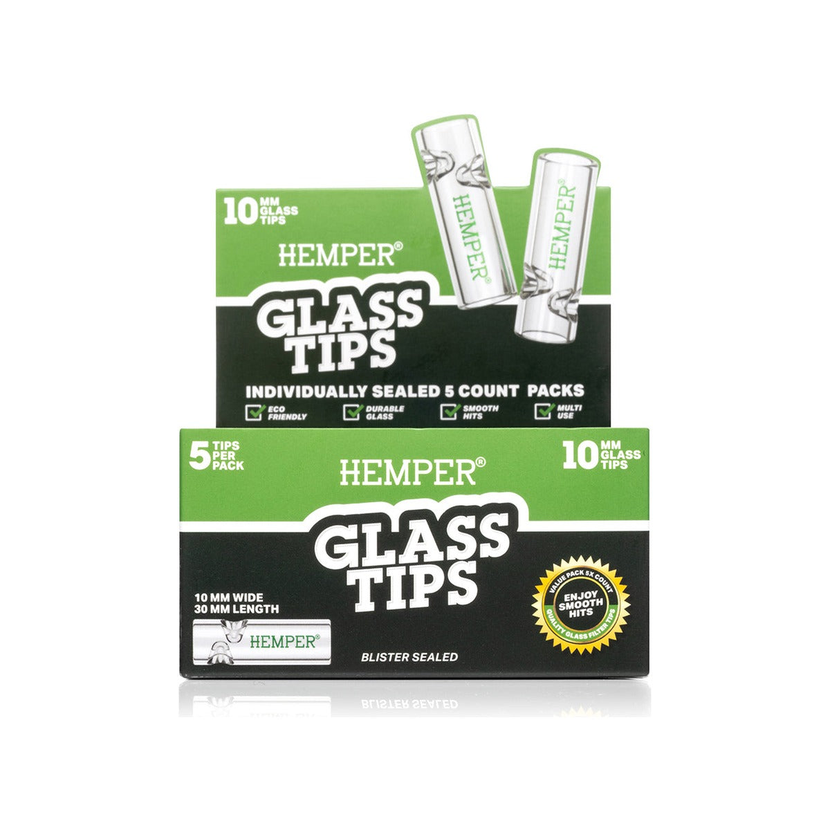 Hemper Glasfilter Tips – 5 Stück | 6–10 mm – Hemper Glass Filter Tips 5pcs 10mm Produktansicht 2