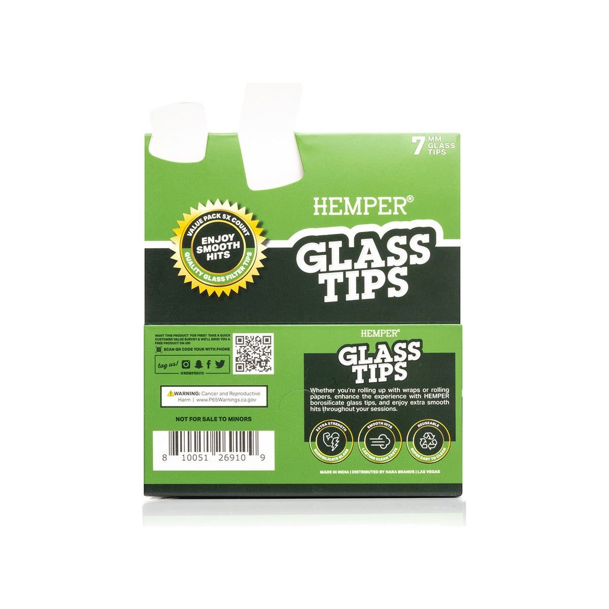 Hemper Glasfilter Tips – 5 Stück | 6–10 mm – Hemper Glass Filter Tips 5pcs 7mm Produktansicht 3